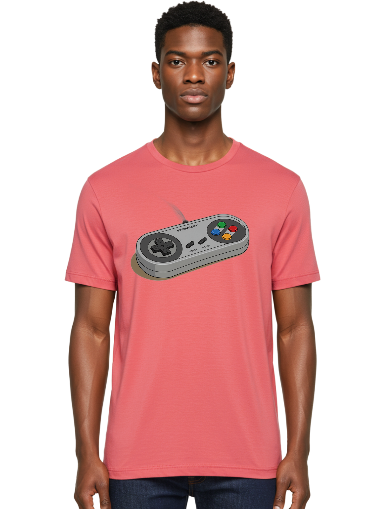 Sega-Stormd6Y-Gamepad Men'S Graphic Tee, 100% Cotton, Comfortable Casual Summer Wear, Machine Washable, Classic Gamepad, Sega Game Controller, Retro Gaming, Gamepad Design, 90S Gaming Nostalgia, Vintage Gaming, Gaming Peripherals, Bab389