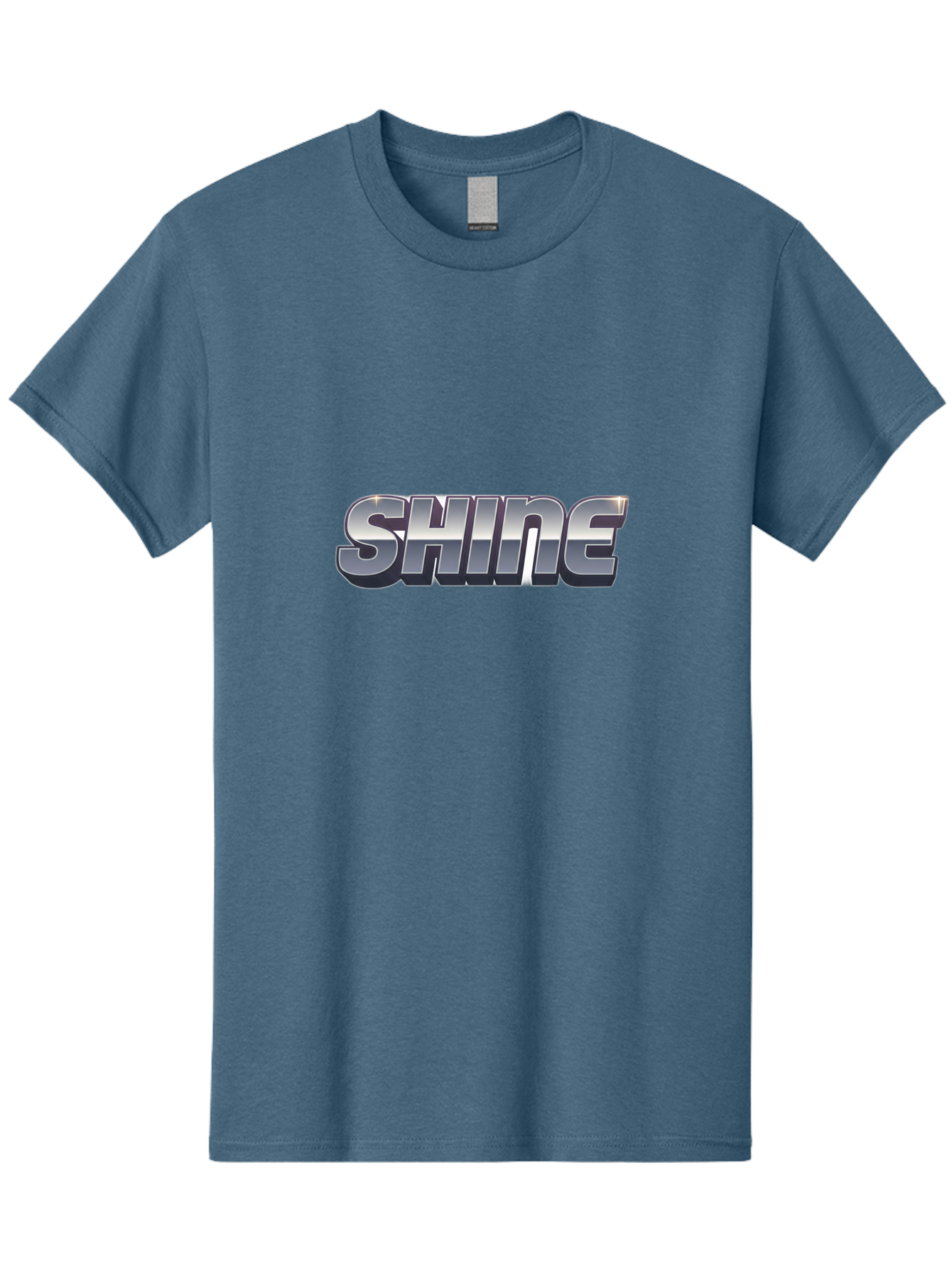 Shine Men'S Graphic Tee, 100% Cotton, Comfortable Casual Summer Wear, Machine Washable, Shine, Motivational Quote, Inspirational Words, Positivity, Empowerment, Silver Text, 3D Effect, Bold Font, Modern Design Bab392