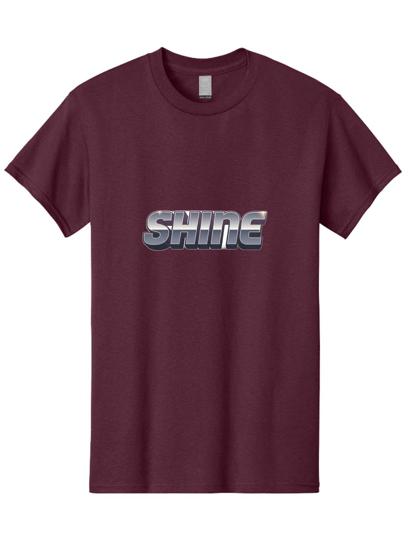 Shine Men'S Graphic Tee, 100% Cotton, Comfortable Casual Summer Wear, Machine Washable, Shine, Motivational Quote, Inspirational Words, Positivity, Empowerment, Silver Text, 3D Effect, Bold Font, Modern Design Bab392