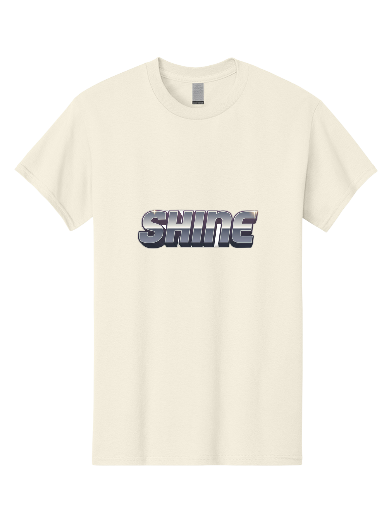 Shine Men'S Graphic Tee, 100% Cotton, Comfortable Casual Summer Wear, Machine Washable, Shine, Motivational Quote, Inspirational Words, Positivity, Empowerment, Silver Text, 3D Effect, Bold Font, Modern Design Bab392