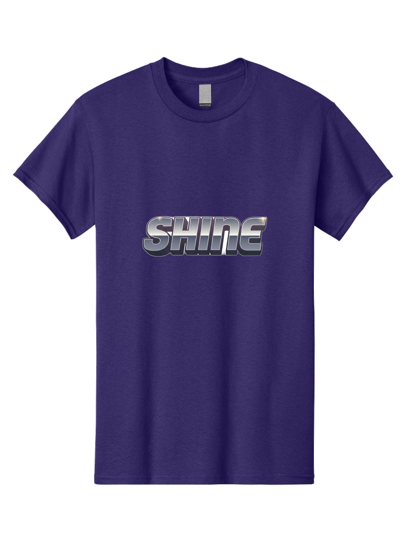 Shine Men'S Graphic Tee, 100% Cotton, Comfortable Casual Summer Wear, Machine Washable, Shine, Motivational Quote, Inspirational Words, Positivity, Empowerment, Silver Text, 3D Effect, Bold Font, Modern Design Bab392