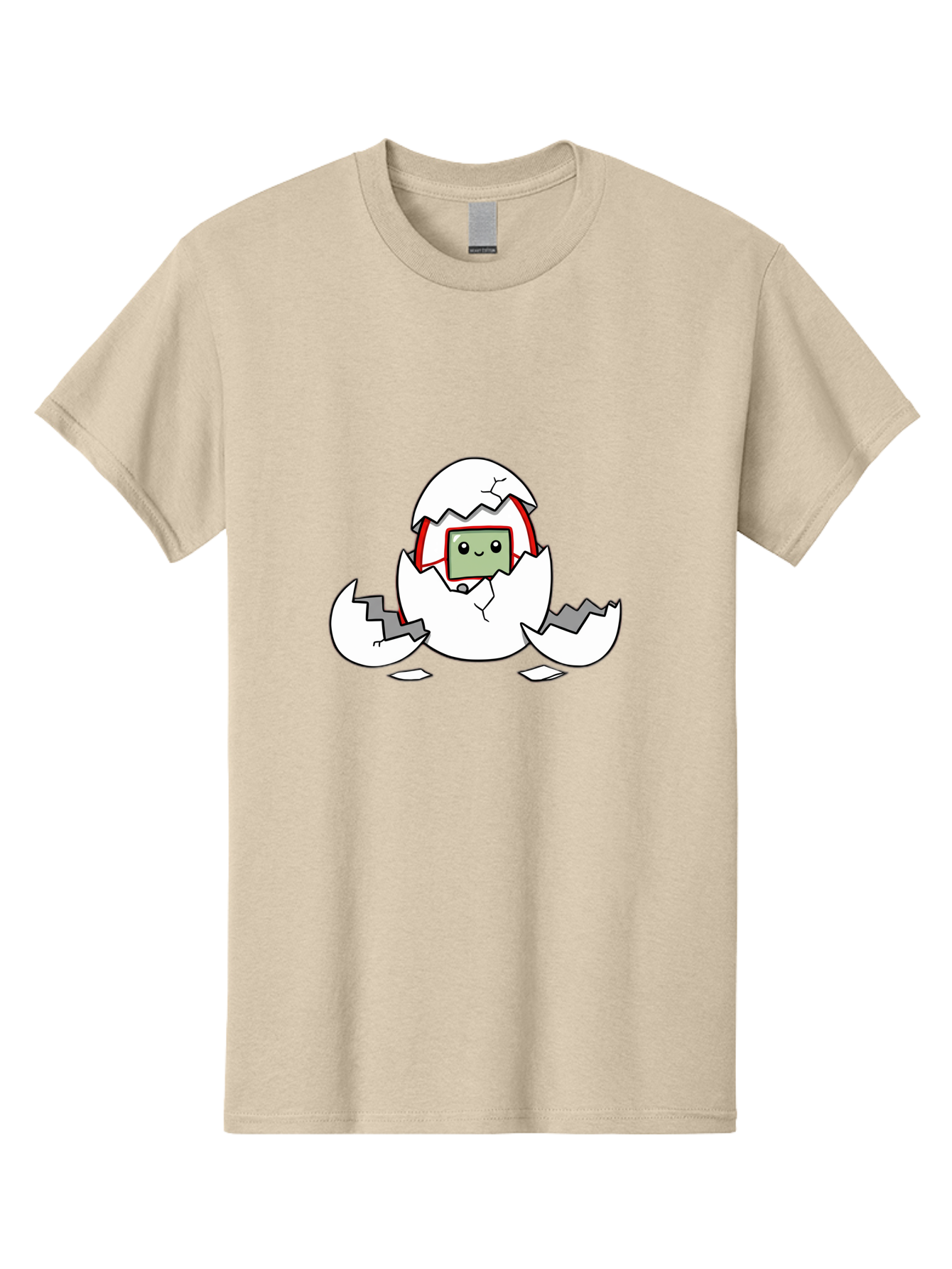 Sim-Card-Hatching Men'S Graphic Tee, 100% Cotton, Comfortable Casual Summer Wear, Machine Washable, Sim Card Hatching From Egg, Cartoon Character, Digital Technology, Telecommunications, Cute Illustration, Broken Eggshell, New Beginnings Bab396