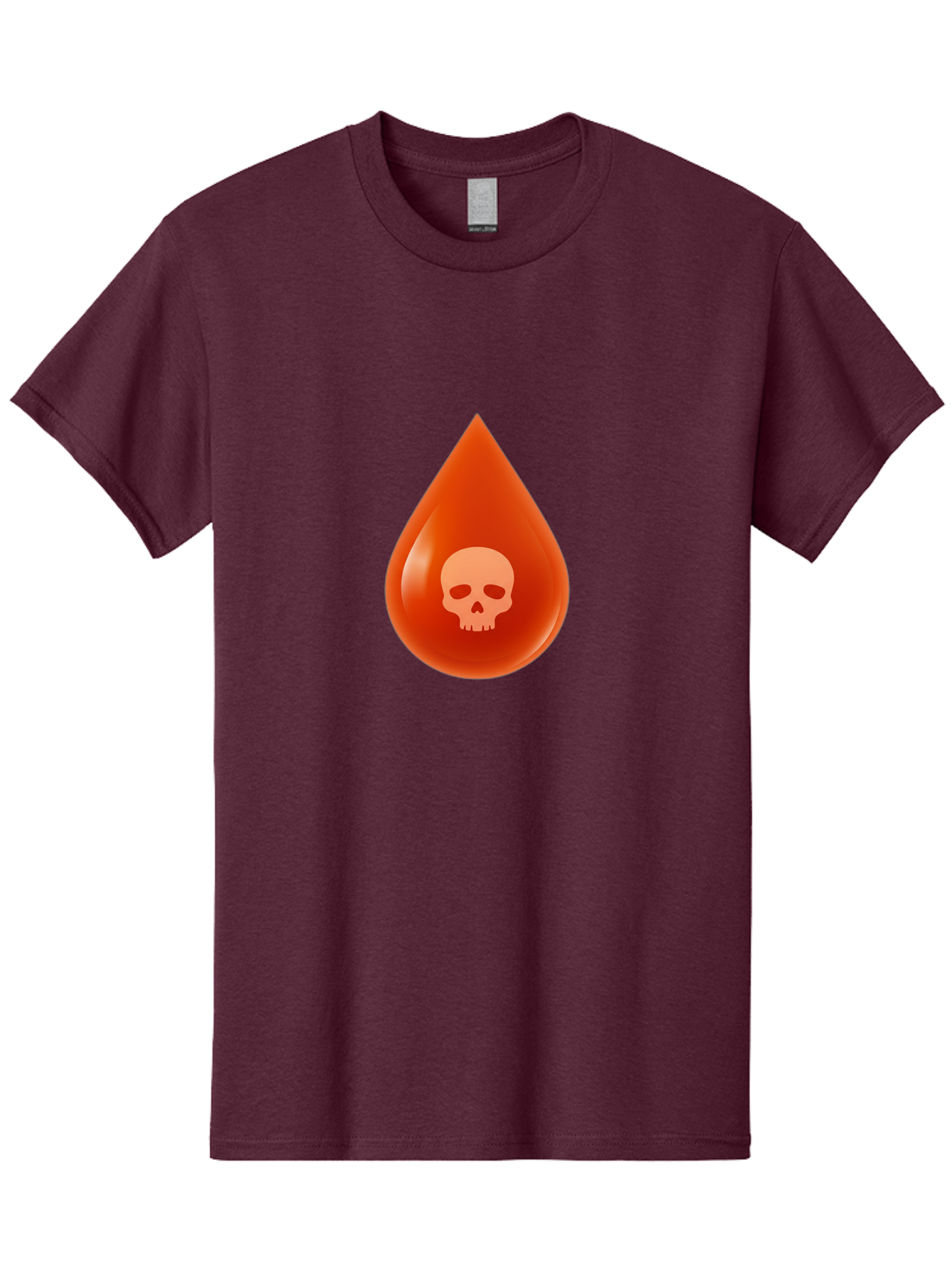 Skull-Drop Men'S Graphic Tee, 100% Cotton, Comfortable Casual Summer Wear, Machine Washable, Skull Symbol, Poison Warning, Danger Sign, Toxic Liquid, Hazardous Substance, Danger Alert, Warning Sign Bab398