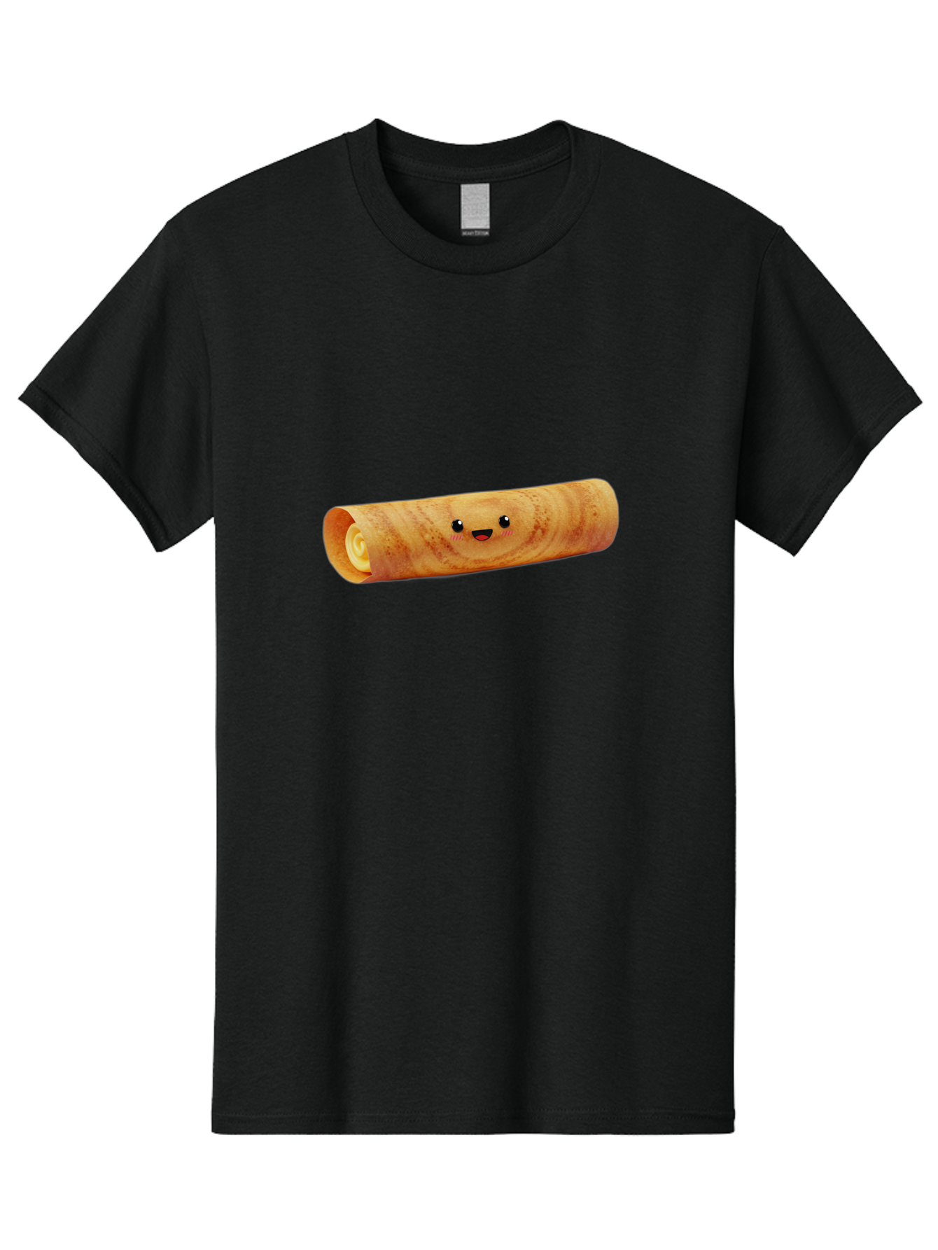 Smiling-Crepe-1 Men'S Graphic Tee, 100% Cotton, Comfortable Casual Summer Wear, Machine Washable, Crepe With Face, Happy Expression, Food Character, Sweet Treat, Crepe Roll, French Dessert, Cartoon Food, Cute Pastry, Dessert Illustration Bab409