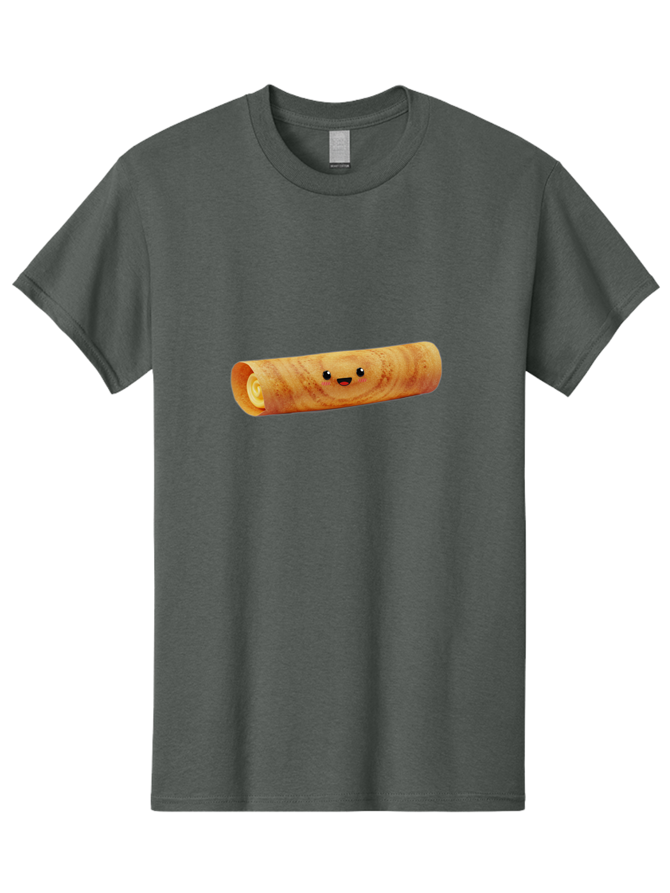 Smiling-Crepe-1 Men'S Graphic Tee, 100% Cotton, Comfortable Casual Summer Wear, Machine Washable, Crepe With Face, Happy Expression, Food Character, Sweet Treat, Crepe Roll, French Dessert, Cartoon Food, Cute Pastry, Dessert Illustration Bab409