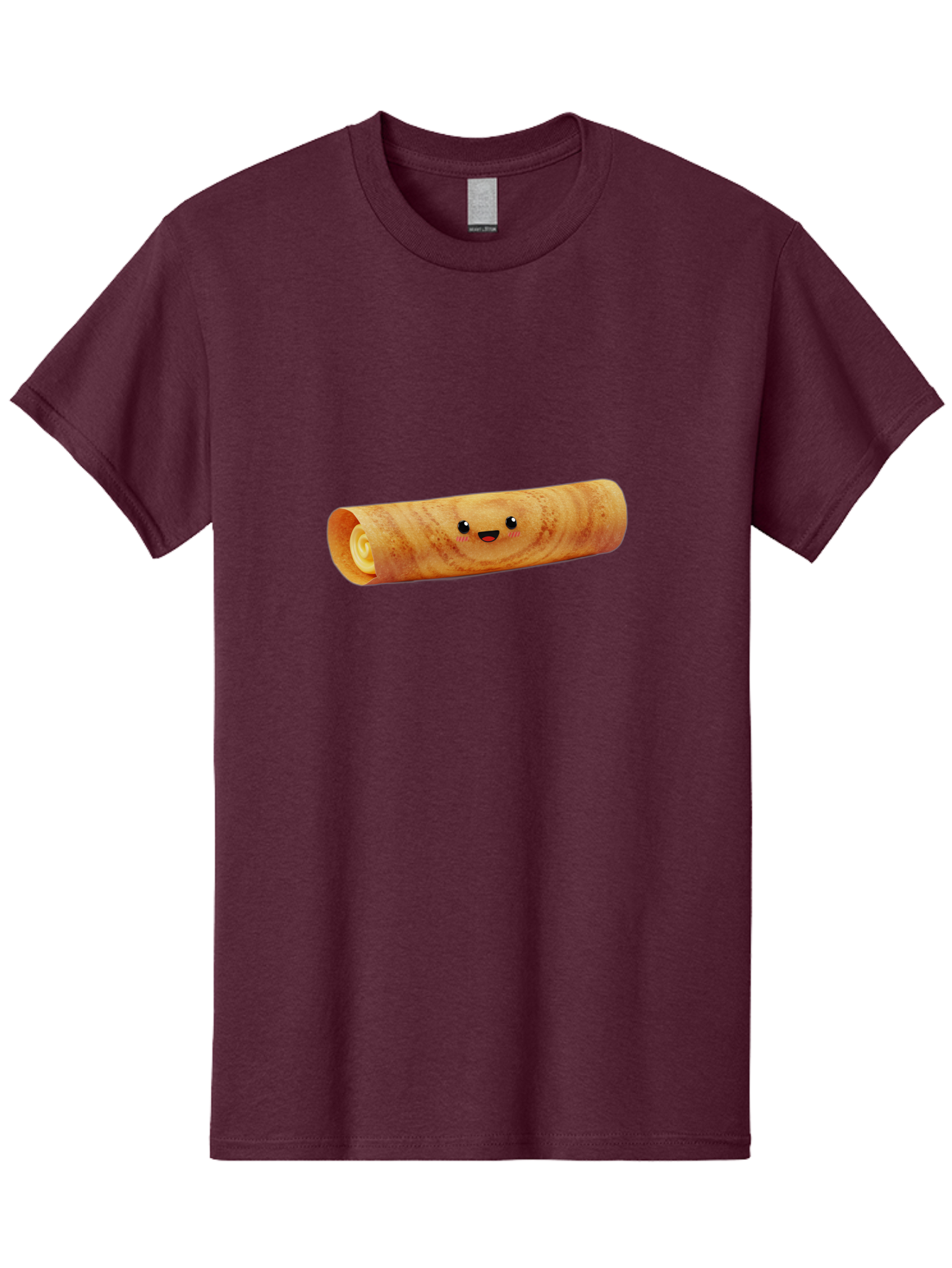 Smiling-Crepe-1 Men'S Graphic Tee, 100% Cotton, Comfortable Casual Summer Wear, Machine Washable, Crepe With Face, Happy Expression, Food Character, Sweet Treat, Crepe Roll, French Dessert, Cartoon Food, Cute Pastry, Dessert Illustration Bab409