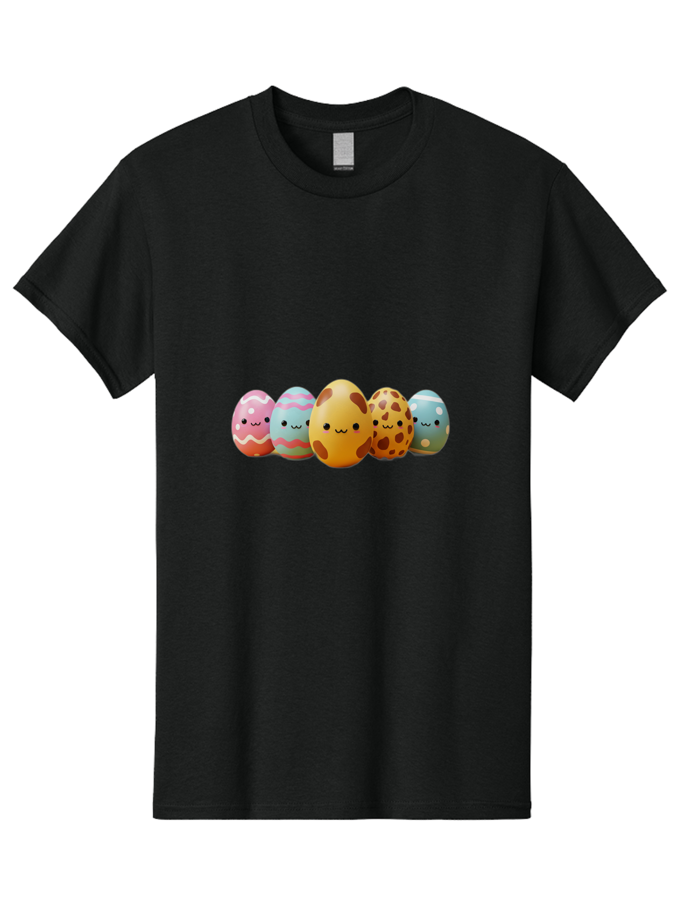 Smiling-Easter-Eggs Men'S Graphic Tee, 100% Cotton, Comfortable Casual Summer Wear, Machine Washable, Easter Eggs, Decorated Eggs, Colorful Eggs, Egg Designs, Spring Decoration, Easter Theme, Cartoon Eggs, Festive Eggs, Pastel Colors, Bab414