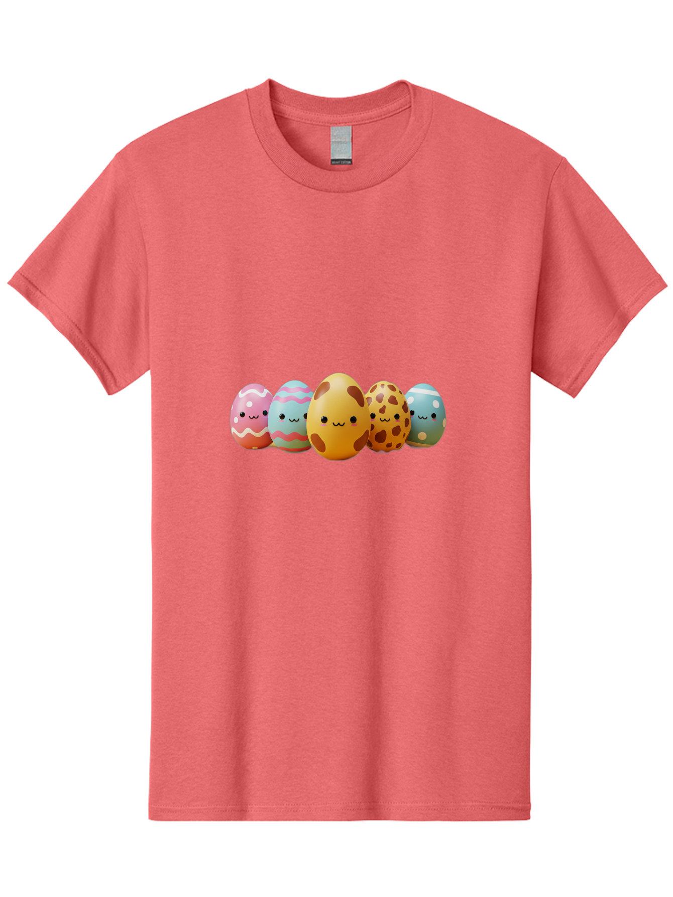 Smiling-Easter-Eggs Men'S Graphic Tee, 100% Cotton, Comfortable Casual Summer Wear, Machine Washable, Easter Eggs, Decorated Eggs, Colorful Eggs, Egg Designs, Spring Decoration, Easter Theme, Cartoon Eggs, Festive Eggs, Pastel Colors, Bab414