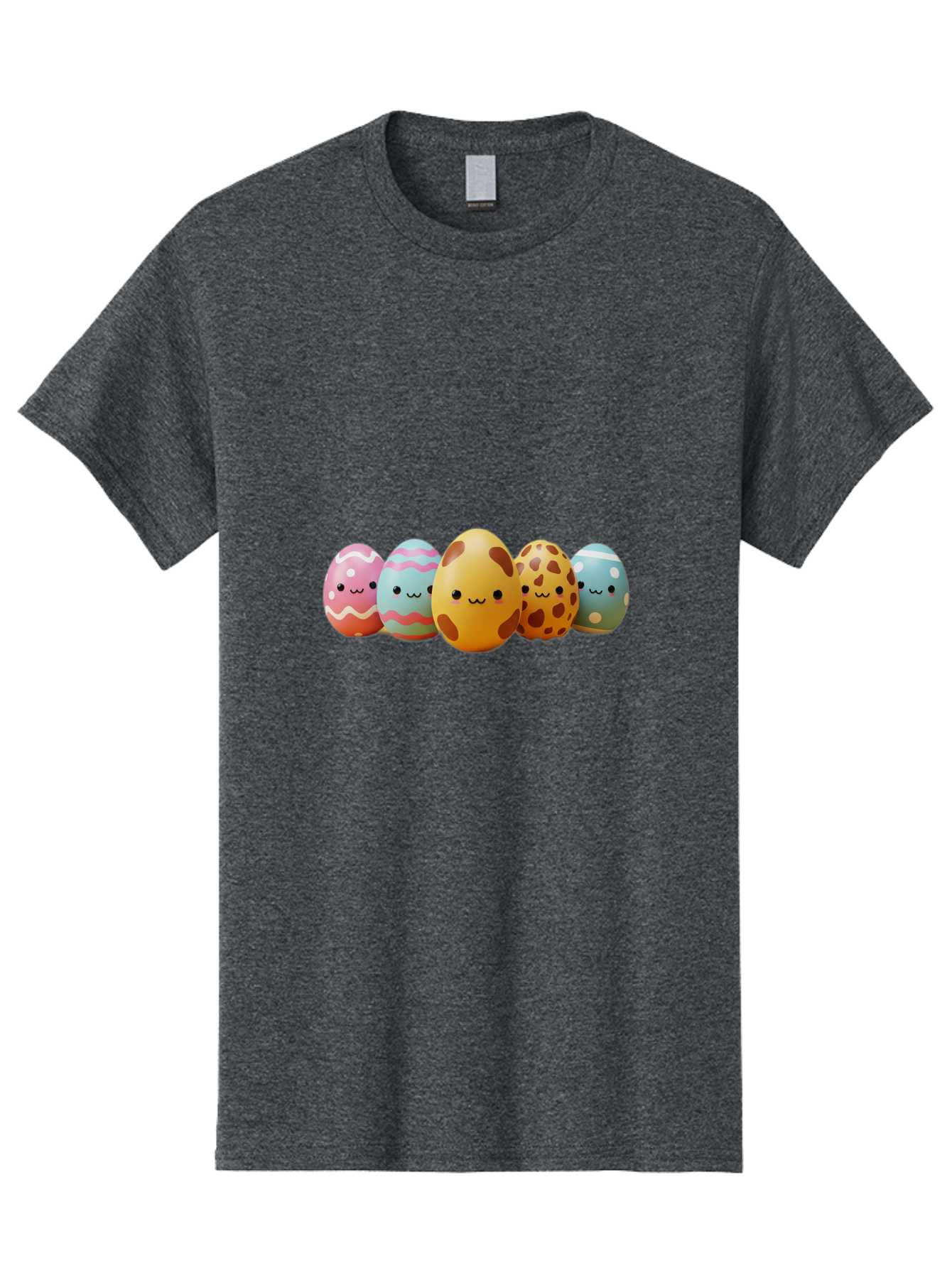 Smiling-Easter-Eggs Men'S Graphic Tee, 100% Cotton, Comfortable Casual Summer Wear, Machine Washable, Easter Eggs, Decorated Eggs, Colorful Eggs, Egg Designs, Spring Decoration, Easter Theme, Cartoon Eggs, Festive Eggs, Pastel Colors, Bab414