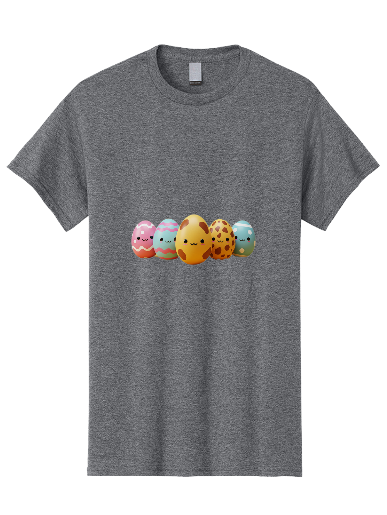 Smiling-Easter-Eggs Men'S Graphic Tee, 100% Cotton, Comfortable Casual Summer Wear, Machine Washable, Easter Eggs, Decorated Eggs, Colorful Eggs, Egg Designs, Spring Decoration, Easter Theme, Cartoon Eggs, Festive Eggs, Pastel Colors, Bab414