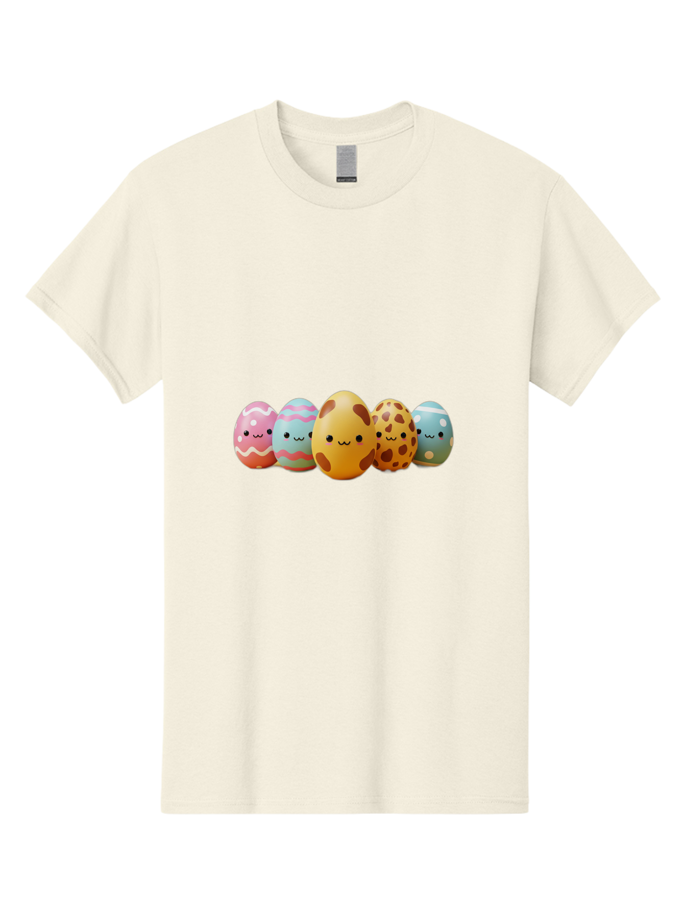 Smiling-Easter-Eggs Men'S Graphic Tee, 100% Cotton, Comfortable Casual Summer Wear, Machine Washable, Easter Eggs, Decorated Eggs, Colorful Eggs, Egg Designs, Spring Decoration, Easter Theme, Cartoon Eggs, Festive Eggs, Pastel Colors, Bab414