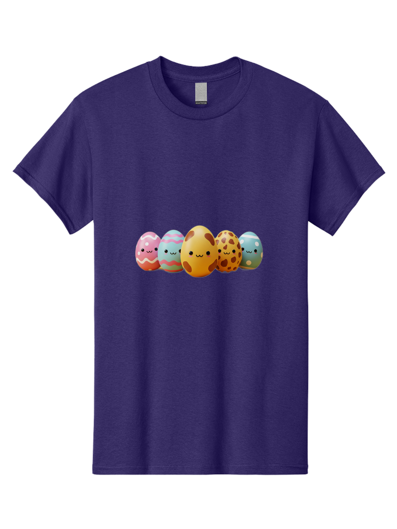 Smiling-Easter-Eggs Men'S Graphic Tee, 100% Cotton, Comfortable Casual Summer Wear, Machine Washable, Easter Eggs, Decorated Eggs, Colorful Eggs, Egg Designs, Spring Decoration, Easter Theme, Cartoon Eggs, Festive Eggs, Pastel Colors, Bab414