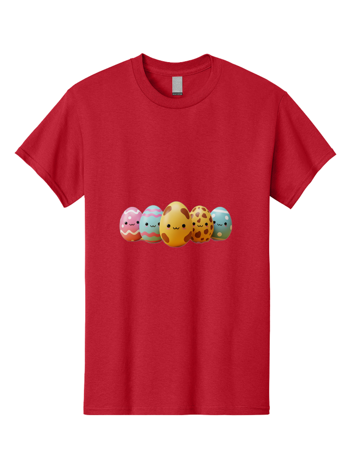Smiling-Easter-Eggs Men'S Graphic Tee, 100% Cotton, Comfortable Casual Summer Wear, Machine Washable, Easter Eggs, Decorated Eggs, Colorful Eggs, Egg Designs, Spring Decoration, Easter Theme, Cartoon Eggs, Festive Eggs, Pastel Colors, Bab414