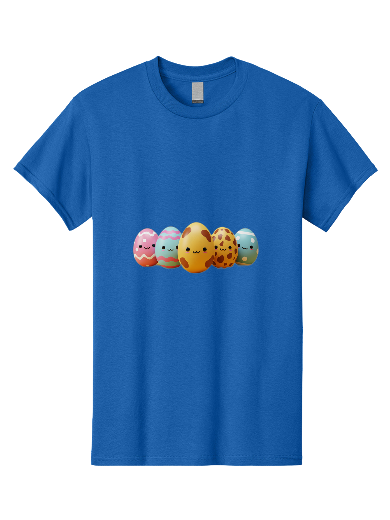 Smiling-Easter-Eggs Men'S Graphic Tee, 100% Cotton, Comfortable Casual Summer Wear, Machine Washable, Easter Eggs, Decorated Eggs, Colorful Eggs, Egg Designs, Spring Decoration, Easter Theme, Cartoon Eggs, Festive Eggs, Pastel Colors, Bab414