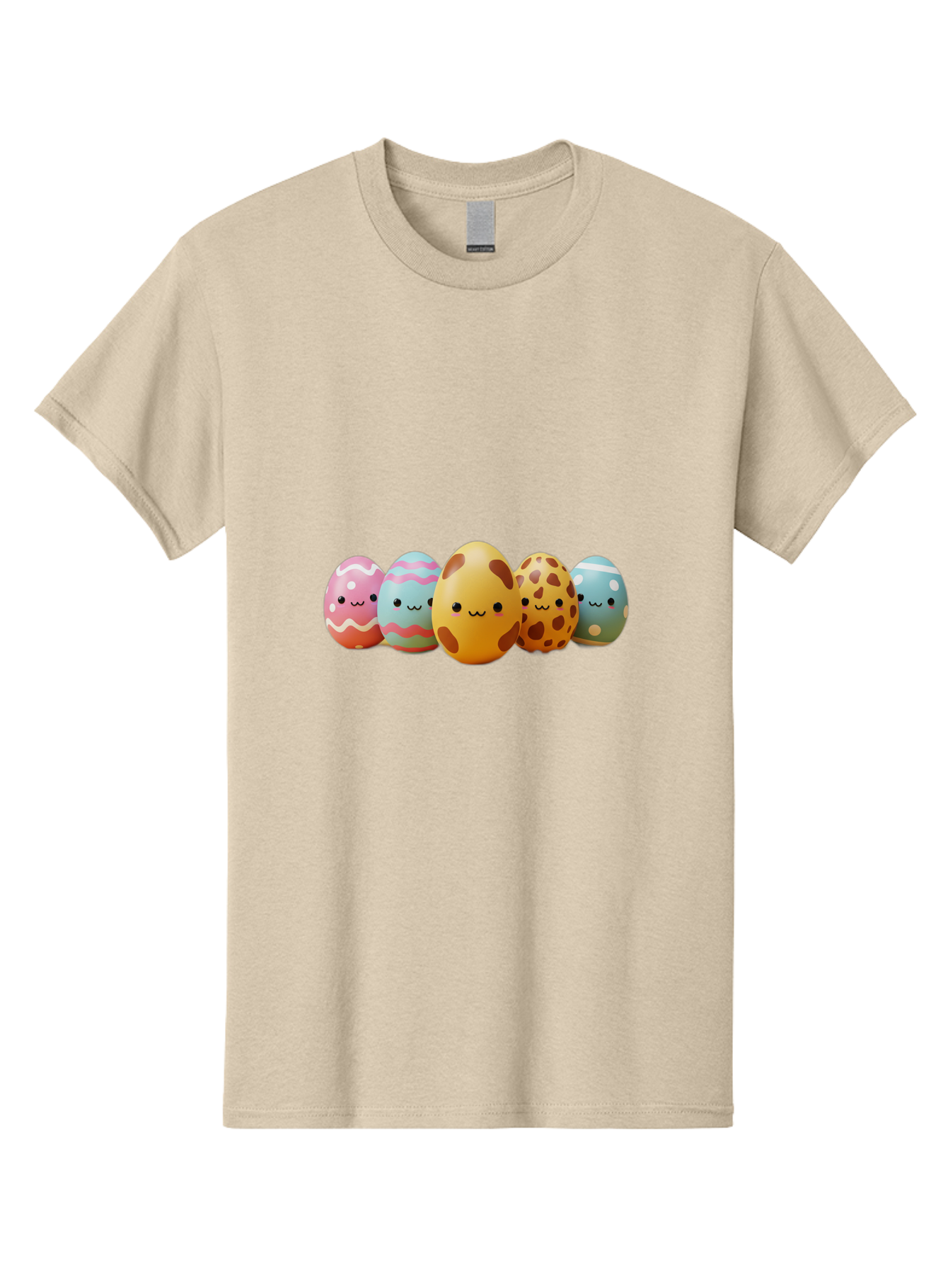 Smiling-Easter-Eggs Men'S Graphic Tee, 100% Cotton, Comfortable Casual Summer Wear, Machine Washable, Easter Eggs, Decorated Eggs, Colorful Eggs, Egg Designs, Spring Decoration, Easter Theme, Cartoon Eggs, Festive Eggs, Pastel Colors, Bab414