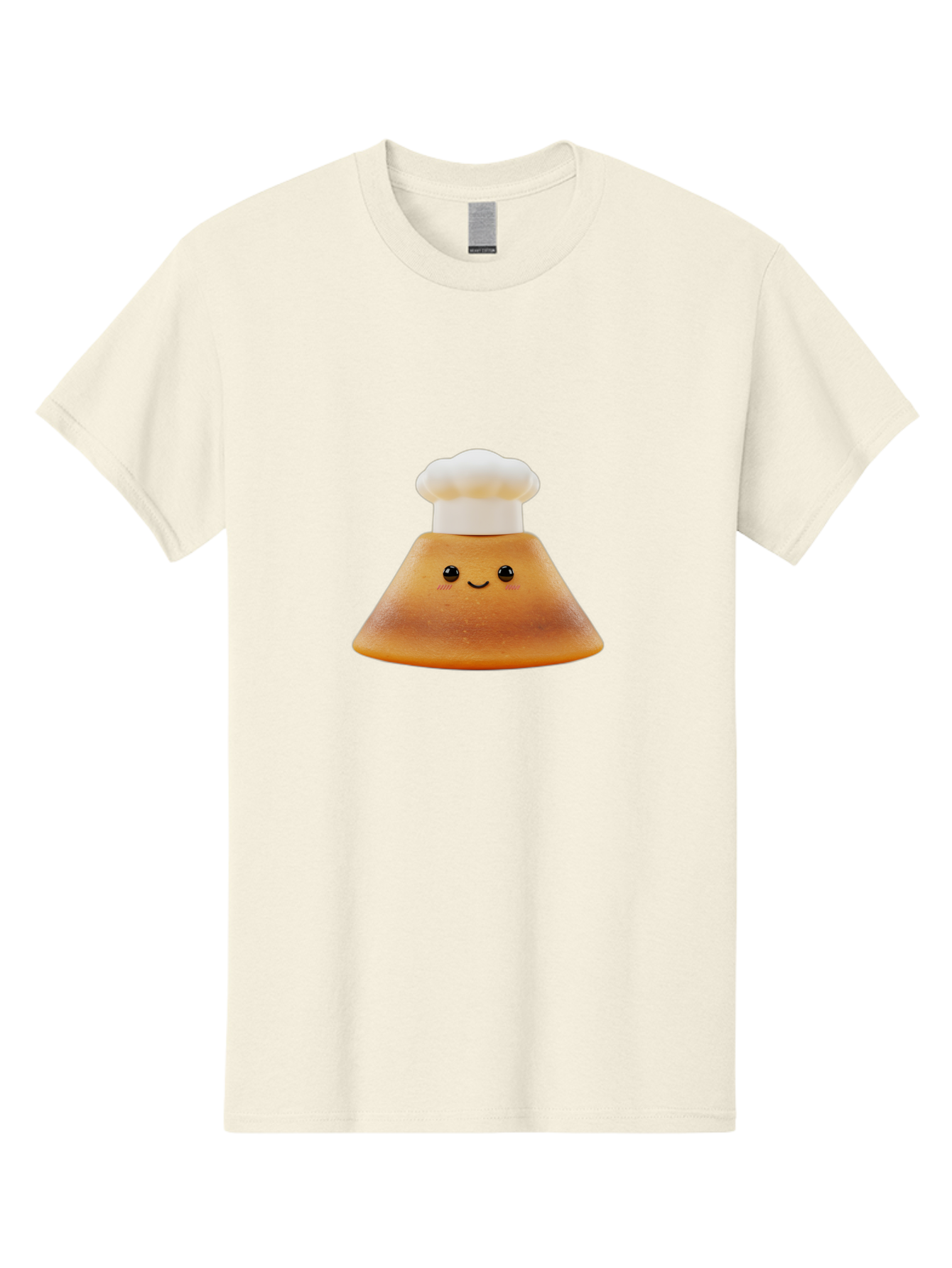 Smiling-Pancake Men'S Graphic Tee, 100% Cotton, Comfortable Casual Summer Wear, Machine Washable, Smiling Pancake, Chef Hat, Cartoon Style, Cute Breakfast Food, Fluffy Pancake, Adorable Character, Funny Face, Kawaii Culture, Breakfast Theme, Bab425