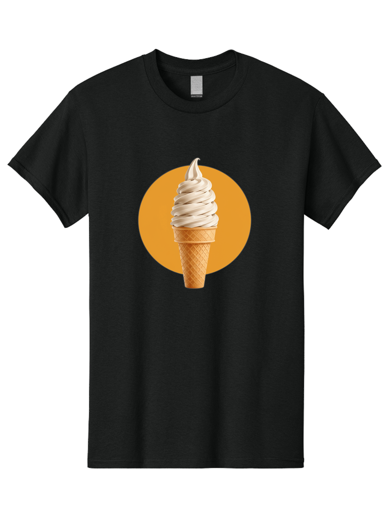 Soft-Serve-Ice-Cream-Cone-1 Men'S Graphic Tee, 100% Cotton, Comfortable Casual Summer Wear, Machine Washable, Soft Serve Ice Cream, Ice Cream Cone, Waffle Cone, Vanilla Ice Cream, Swirly Ice Cream, Summer Treats, Dessert, Sweet Tooth, Bab434