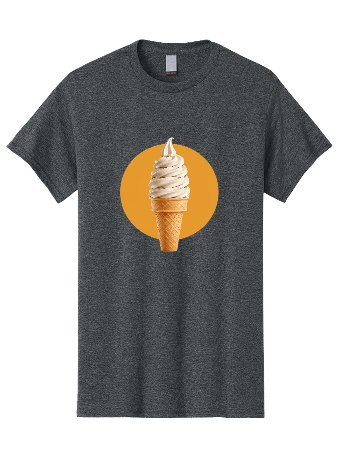 Soft-Serve-Ice-Cream-Cone-1 Men'S Graphic Tee, 100% Cotton, Comfortable Casual Summer Wear, Machine Washable, Soft Serve Ice Cream, Ice Cream Cone, Waffle Cone, Vanilla Ice Cream, Swirly Ice Cream, Summer Treats, Dessert, Sweet Tooth, Bab434