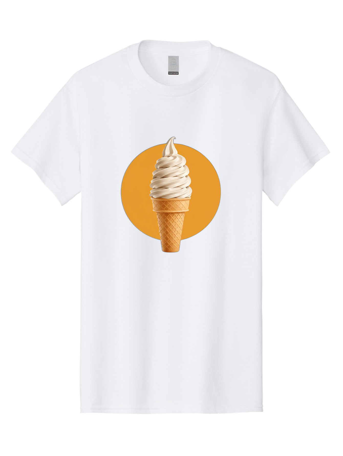 Soft-Serve-Ice-Cream-Cone-1 Men'S Graphic Tee, 100% Cotton, Comfortable Casual Summer Wear, Machine Washable, Soft Serve Ice Cream, Ice Cream Cone, Waffle Cone, Vanilla Ice Cream, Swirly Ice Cream, Summer Treats, Dessert, Sweet Tooth, Bab434
