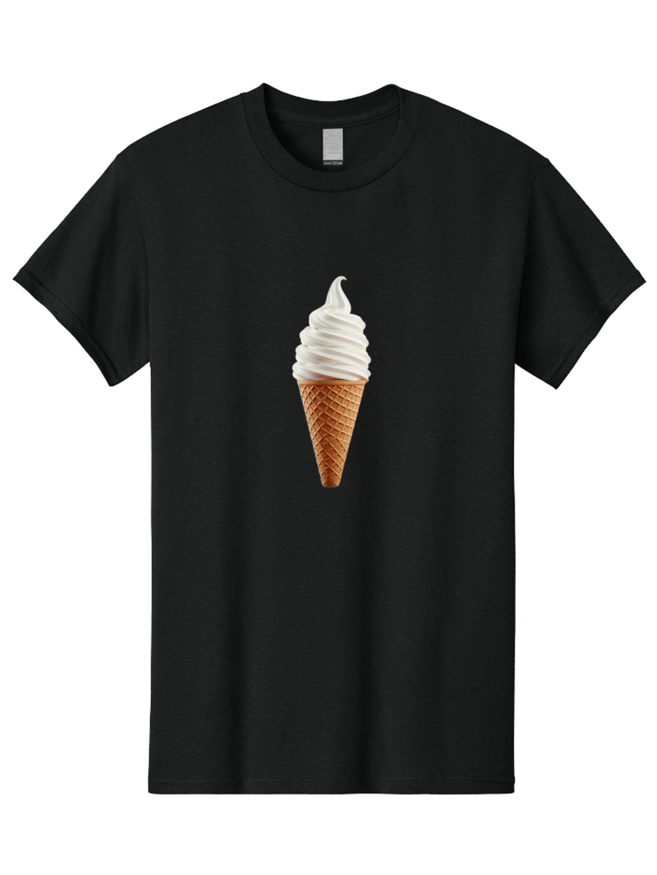 Soft-Serve-Ice-Cream-Cone Men'S Graphic Tee, 100% Cotton, Comfortable Casual Summer Wear, Machine Washable, Soft Serve Ice Cream, Ice Cream Cone, Sweet Treat, Creamy Texture, White Ice Cream, Waffle Cone, Dessert, Summer Snack, Frozen Yogurt Bab435
