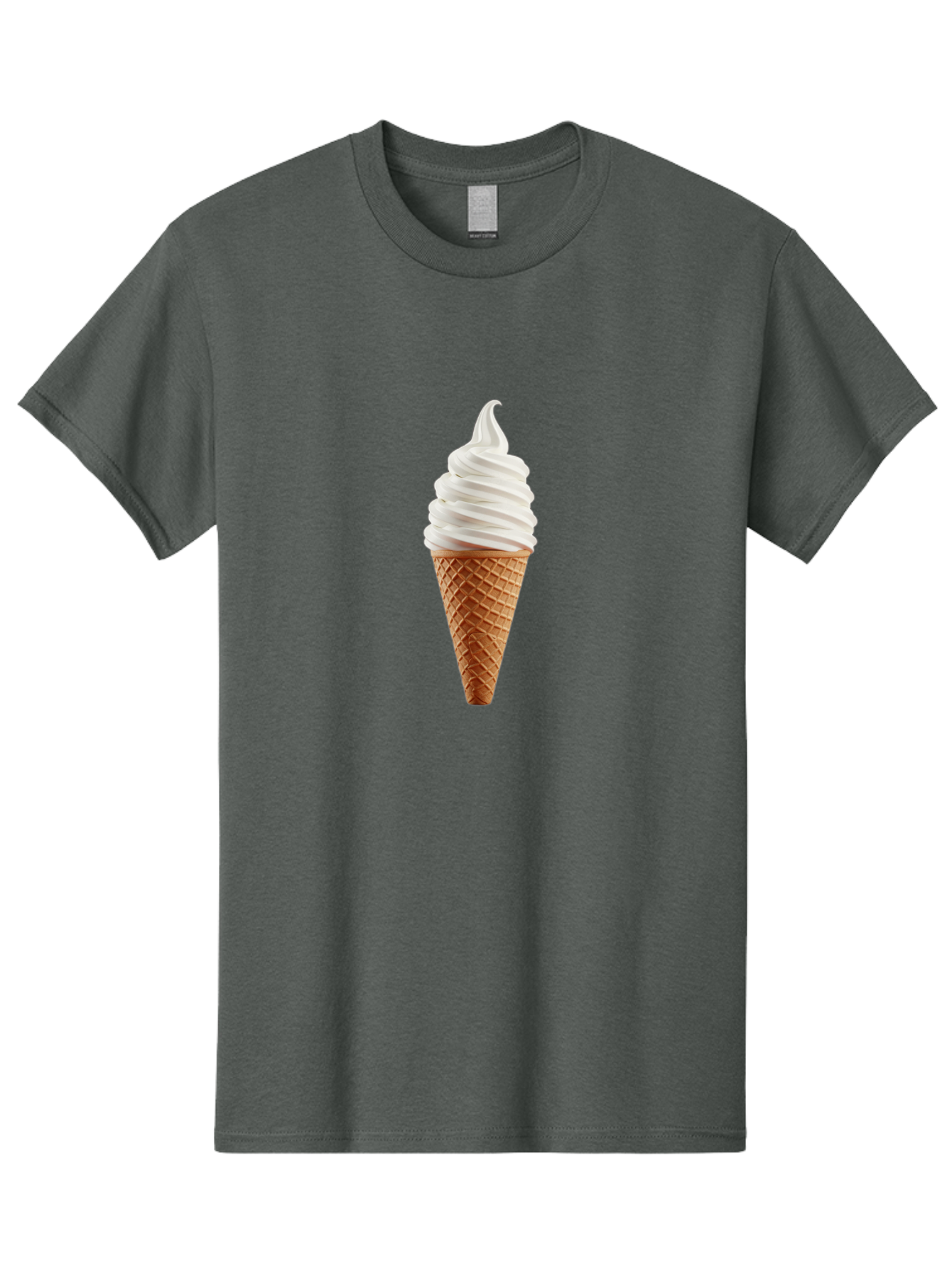 Soft-Serve-Ice-Cream-Cone Men'S Graphic Tee, 100% Cotton, Comfortable Casual Summer Wear, Machine Washable, Soft Serve Ice Cream, Ice Cream Cone, Sweet Treat, Creamy Texture, White Ice Cream, Waffle Cone, Dessert, Summer Snack, Frozen Yogurt Bab435