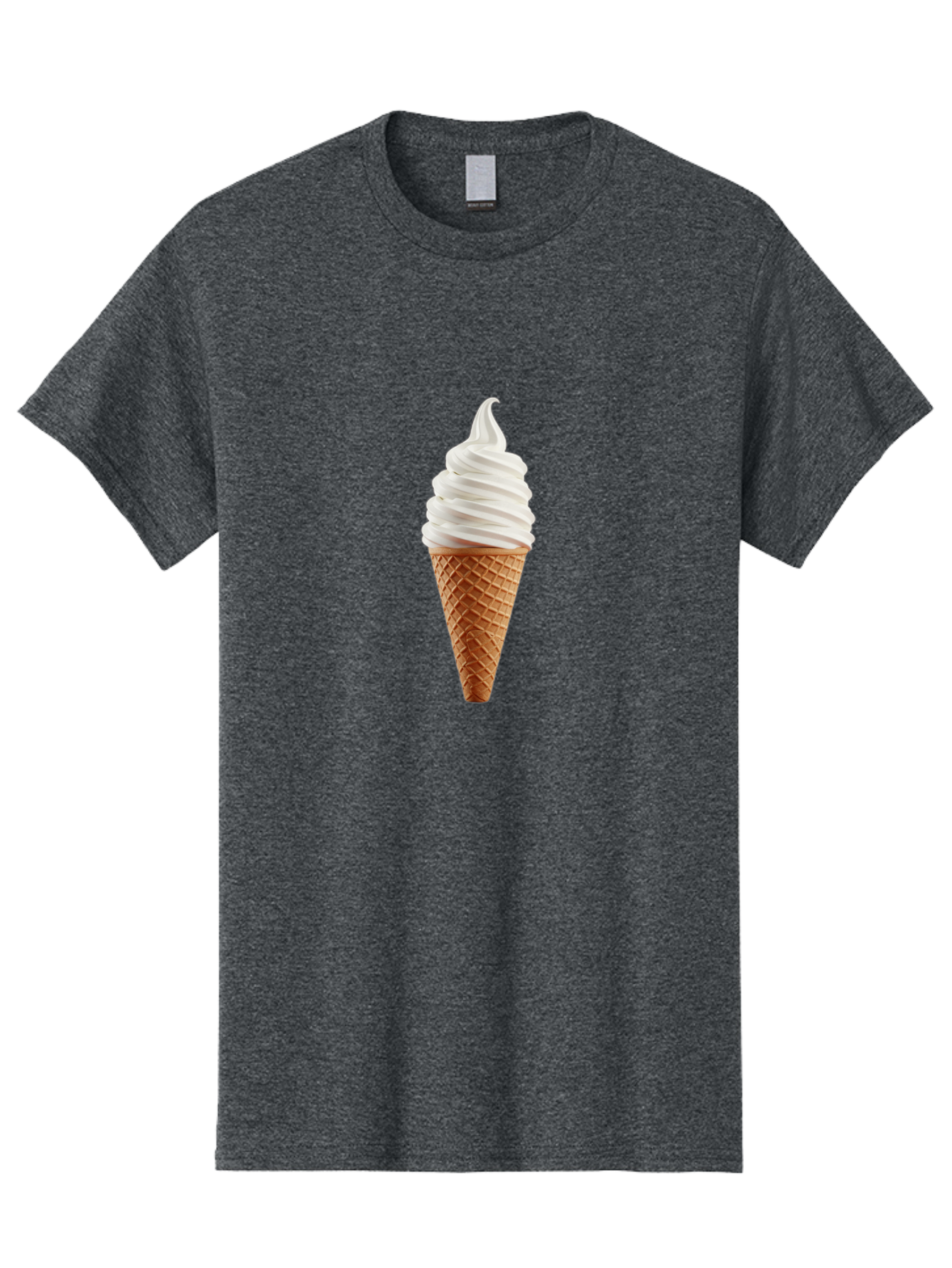 Soft-Serve-Ice-Cream-Cone Men'S Graphic Tee, 100% Cotton, Comfortable Casual Summer Wear, Machine Washable, Soft Serve Ice Cream, Ice Cream Cone, Sweet Treat, Creamy Texture, White Ice Cream, Waffle Cone, Dessert, Summer Snack, Frozen Yogurt Bab435