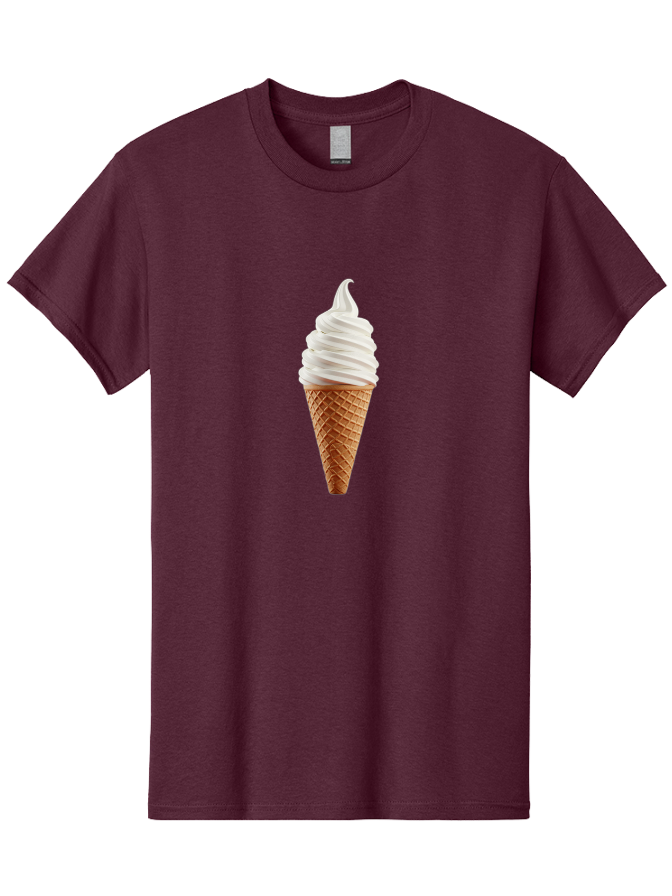 Soft-Serve-Ice-Cream-Cone Men'S Graphic Tee, 100% Cotton, Comfortable Casual Summer Wear, Machine Washable, Soft Serve Ice Cream, Ice Cream Cone, Sweet Treat, Creamy Texture, White Ice Cream, Waffle Cone, Dessert, Summer Snack, Frozen Yogurt Bab435