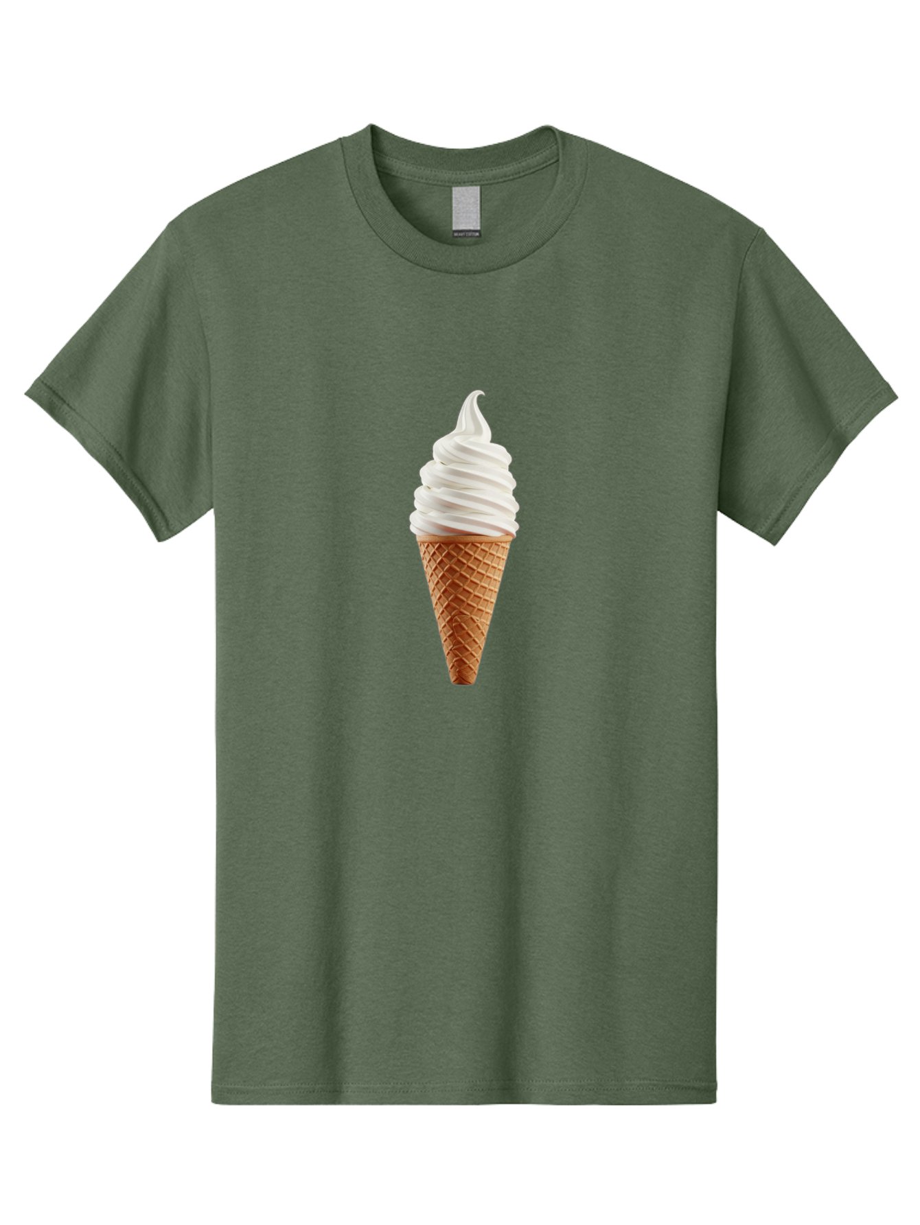 Soft-Serve-Ice-Cream-Cone Men'S Graphic Tee, 100% Cotton, Comfortable Casual Summer Wear, Machine Washable, Soft Serve Ice Cream, Ice Cream Cone, Sweet Treat, Creamy Texture, White Ice Cream, Waffle Cone, Dessert, Summer Snack, Frozen Yogurt Bab435