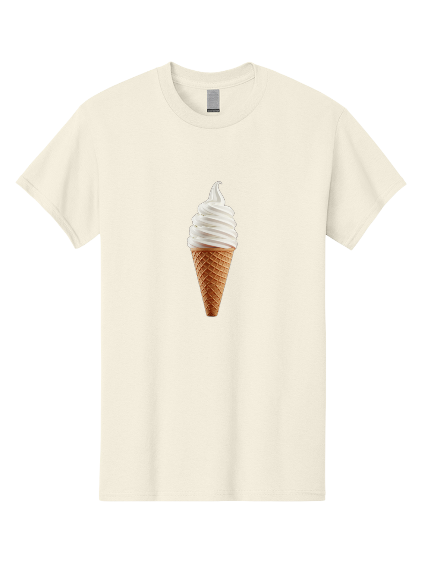 Soft-Serve-Ice-Cream-Cone Men'S Graphic Tee, 100% Cotton, Comfortable Casual Summer Wear, Machine Washable, Soft Serve Ice Cream, Ice Cream Cone, Sweet Treat, Creamy Texture, White Ice Cream, Waffle Cone, Dessert, Summer Snack, Frozen Yogurt Bab435