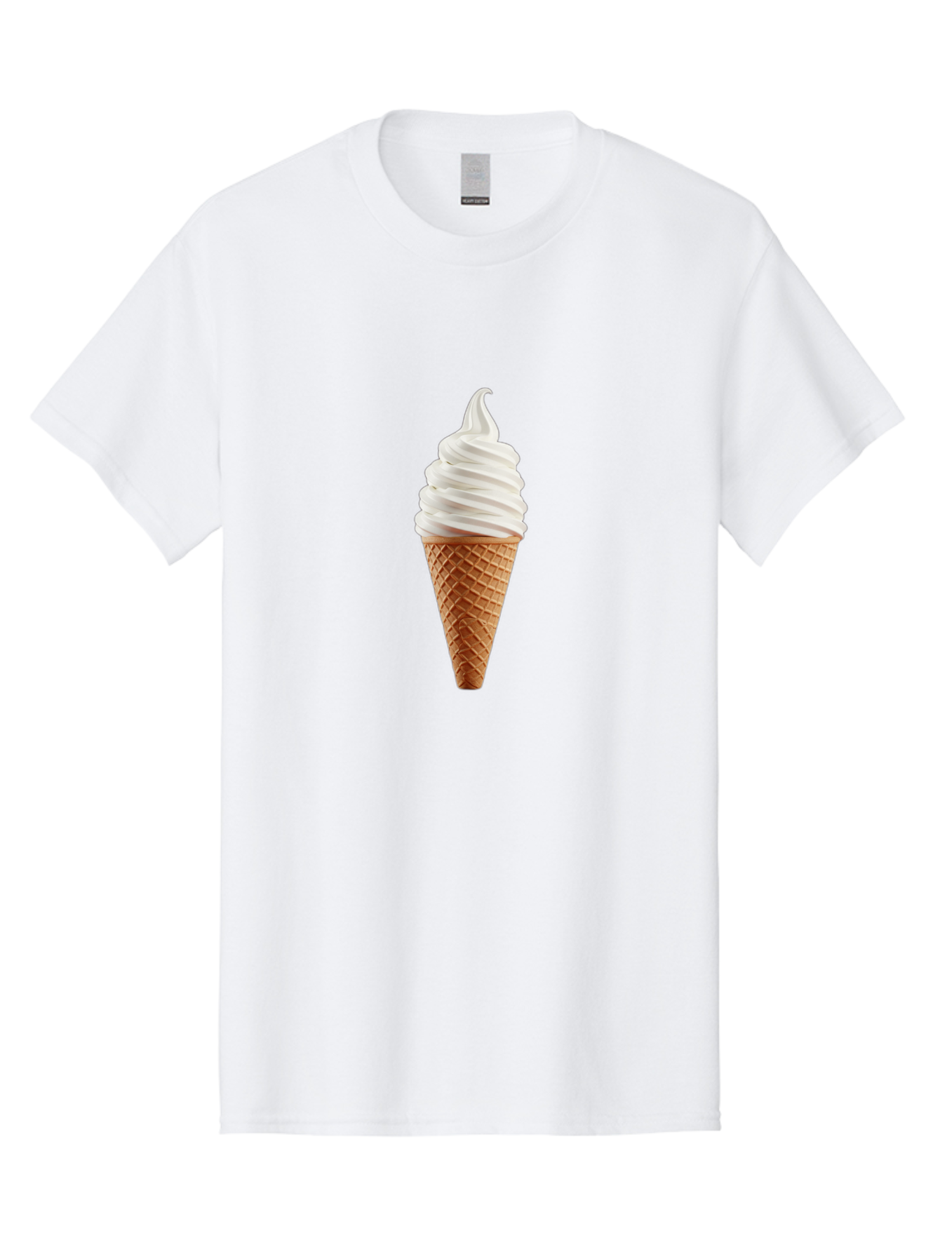 Soft-Serve-Ice-Cream-Cone Men'S Graphic Tee, 100% Cotton, Comfortable Casual Summer Wear, Machine Washable, Soft Serve Ice Cream, Ice Cream Cone, Sweet Treat, Creamy Texture, White Ice Cream, Waffle Cone, Dessert, Summer Snack, Frozen Yogurt Bab435