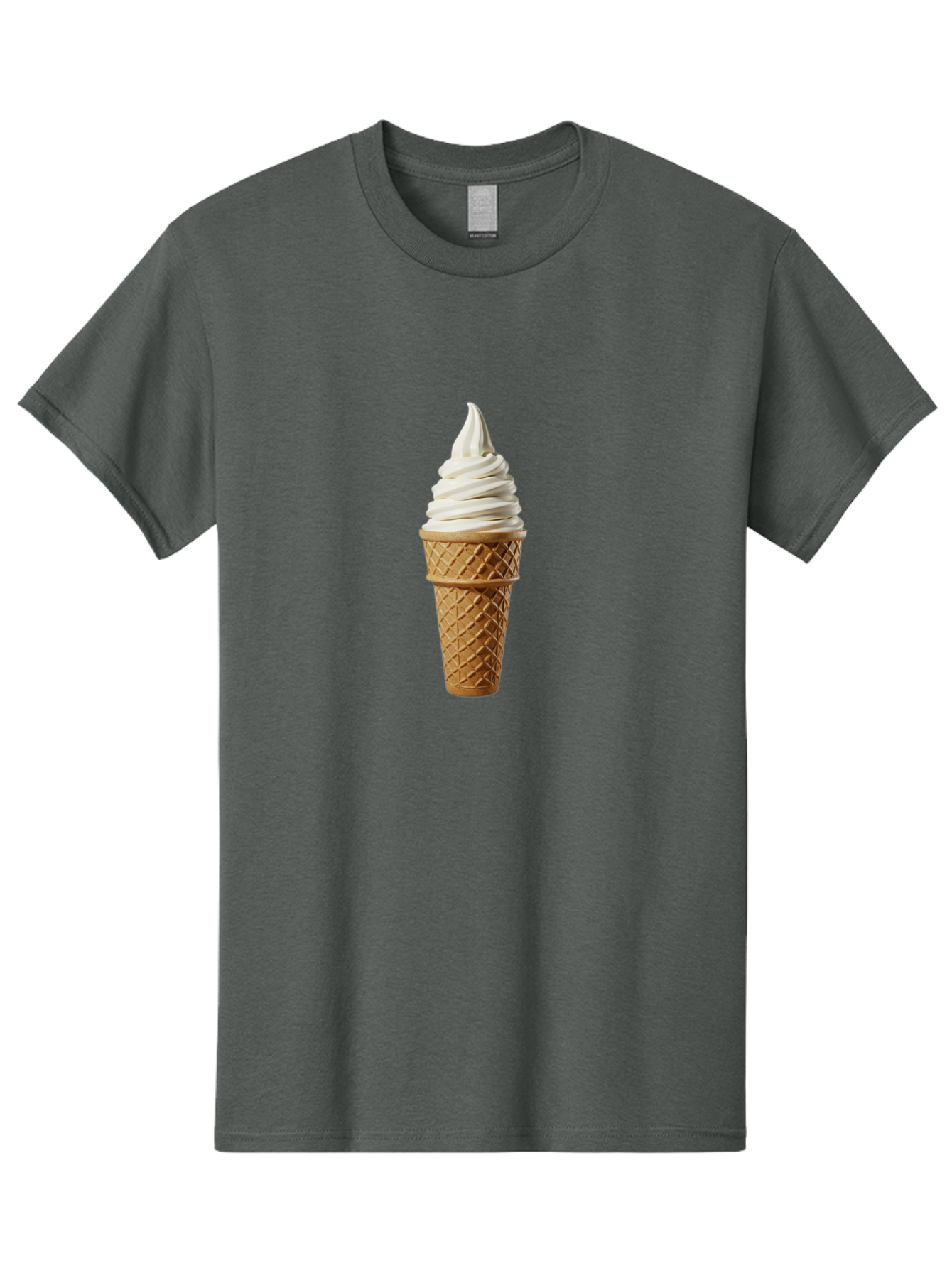 Soft-Serve-Ice-Cream Men'S Graphic Tee, 100% Cotton, Comfortable Casual Summer Wear, Machine Washable, Soft Serve Ice Cream, Waffle Cone, Vanilla Ice Cream, Frozen Treat, Sweet Indulgence, Creamy Texture, Ice Cream Cone, Summer Dessert Bab436