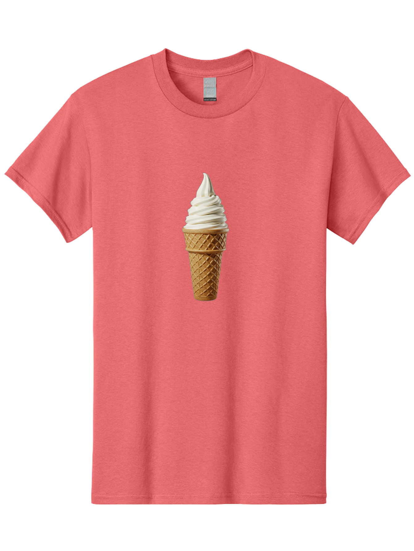 Soft-Serve-Ice-Cream Men'S Graphic Tee, 100% Cotton, Comfortable Casual Summer Wear, Machine Washable, Soft Serve Ice Cream, Waffle Cone, Vanilla Ice Cream, Frozen Treat, Sweet Indulgence, Creamy Texture, Ice Cream Cone, Summer Dessert Bab436