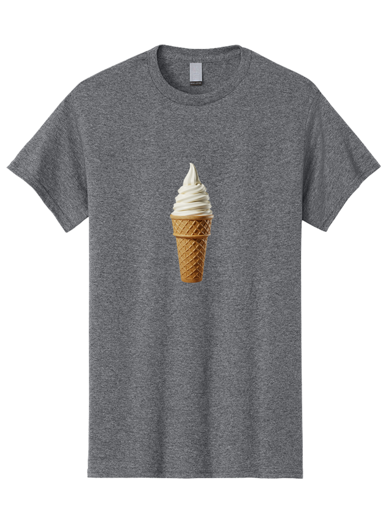 Soft-Serve-Ice-Cream Men'S Graphic Tee, 100% Cotton, Comfortable Casual Summer Wear, Machine Washable, Soft Serve Ice Cream, Waffle Cone, Vanilla Ice Cream, Frozen Treat, Sweet Indulgence, Creamy Texture, Ice Cream Cone, Summer Dessert Bab436