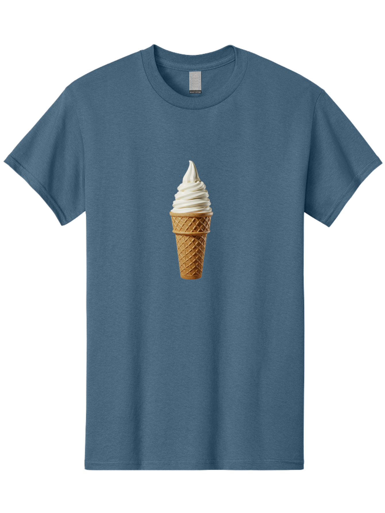 Soft-Serve-Ice-Cream Men'S Graphic Tee, 100% Cotton, Comfortable Casual Summer Wear, Machine Washable, Soft Serve Ice Cream, Waffle Cone, Vanilla Ice Cream, Frozen Treat, Sweet Indulgence, Creamy Texture, Ice Cream Cone, Summer Dessert Bab436