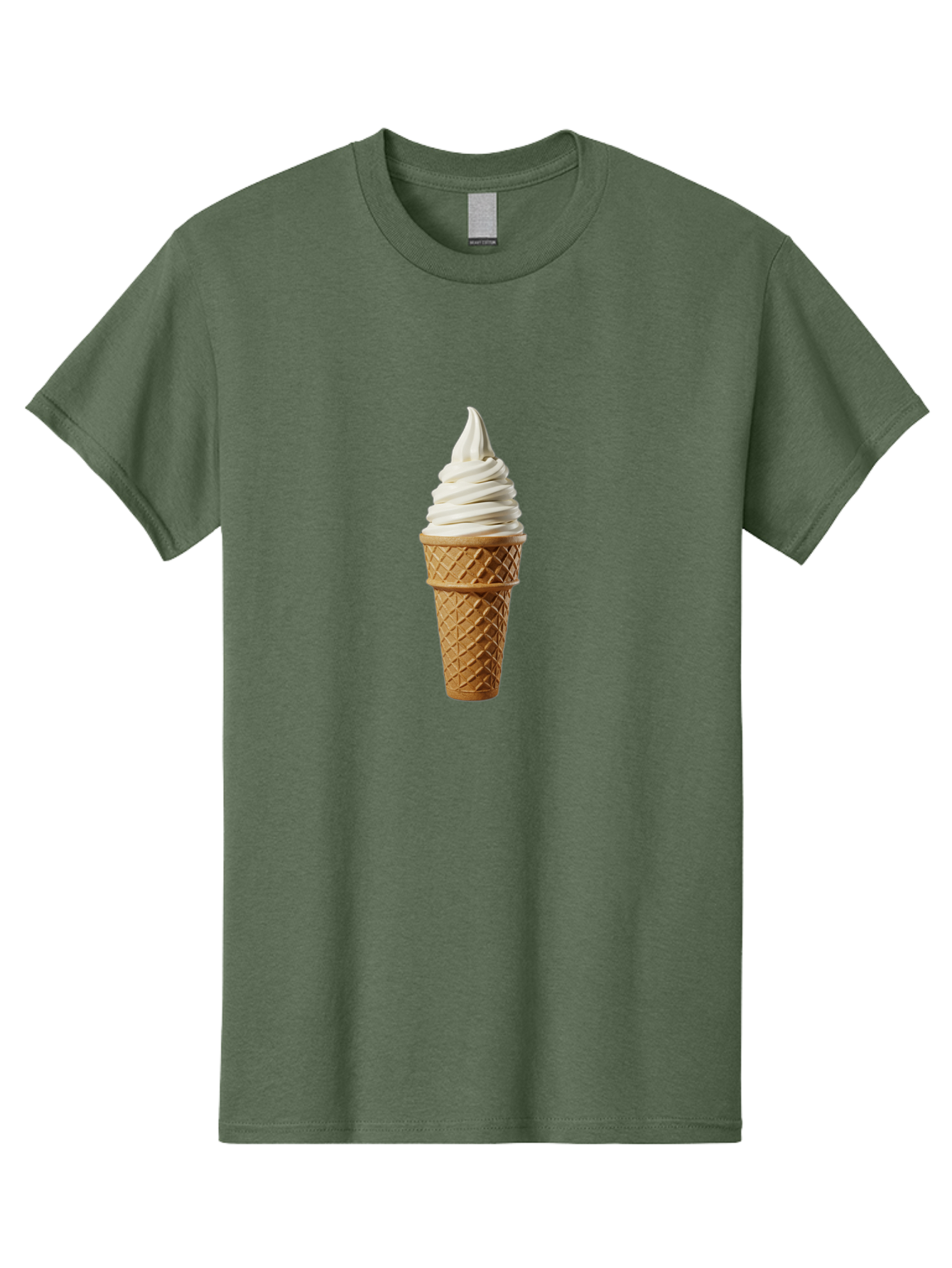 Soft-Serve-Ice-Cream Men'S Graphic Tee, 100% Cotton, Comfortable Casual Summer Wear, Machine Washable, Soft Serve Ice Cream, Waffle Cone, Vanilla Ice Cream, Frozen Treat, Sweet Indulgence, Creamy Texture, Ice Cream Cone, Summer Dessert Bab436