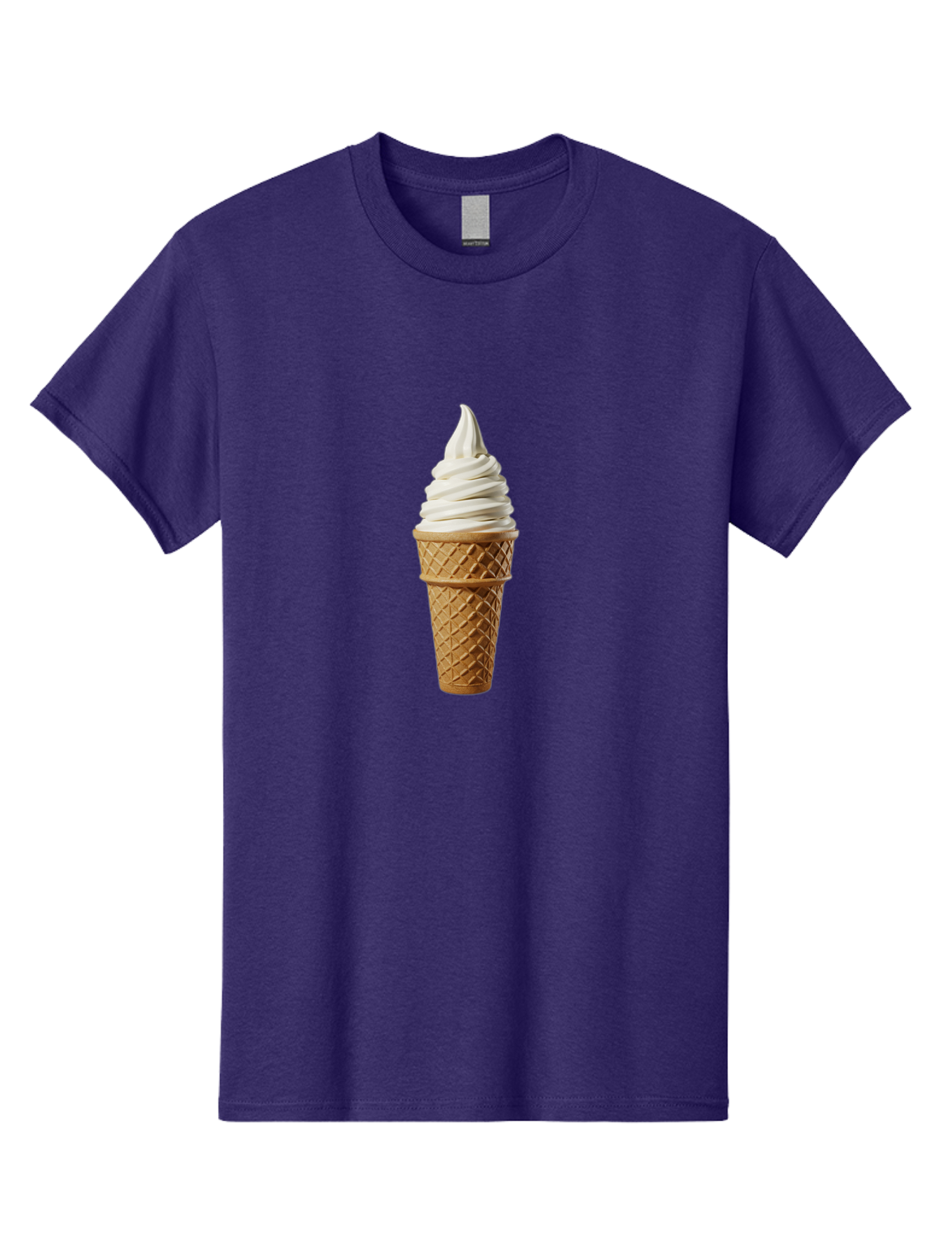 Soft-Serve-Ice-Cream Men'S Graphic Tee, 100% Cotton, Comfortable Casual Summer Wear, Machine Washable, Soft Serve Ice Cream, Waffle Cone, Vanilla Ice Cream, Frozen Treat, Sweet Indulgence, Creamy Texture, Ice Cream Cone, Summer Dessert Bab436
