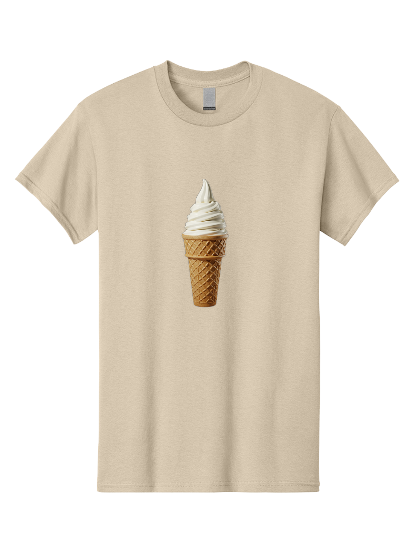 Soft-Serve-Ice-Cream Men'S Graphic Tee, 100% Cotton, Comfortable Casual Summer Wear, Machine Washable, Soft Serve Ice Cream, Waffle Cone, Vanilla Ice Cream, Frozen Treat, Sweet Indulgence, Creamy Texture, Ice Cream Cone, Summer Dessert Bab436