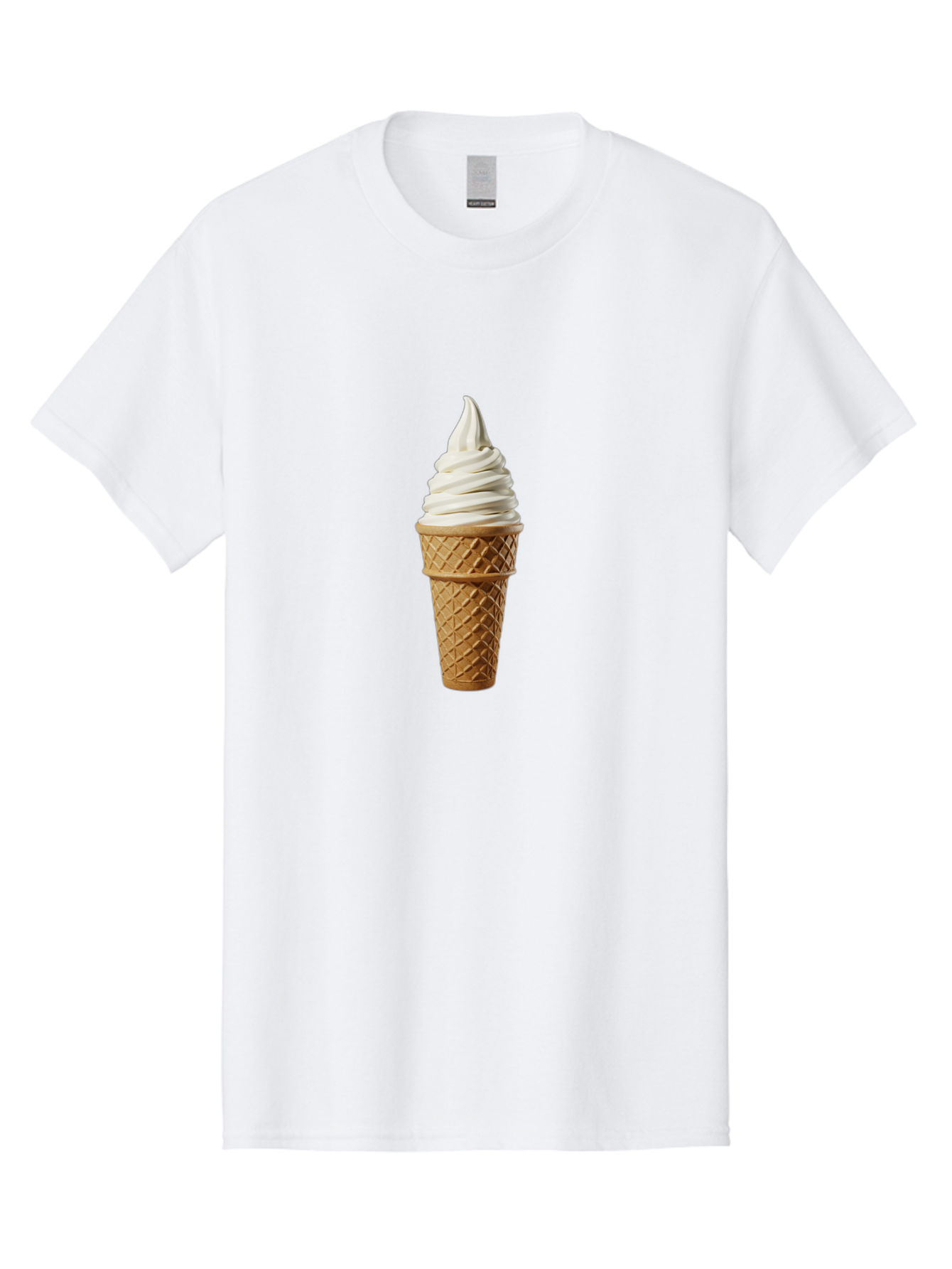 Soft-Serve-Ice-Cream Men'S Graphic Tee, 100% Cotton, Comfortable Casual Summer Wear, Machine Washable, Soft Serve Ice Cream, Waffle Cone, Vanilla Ice Cream, Frozen Treat, Sweet Indulgence, Creamy Texture, Ice Cream Cone, Summer Dessert Bab436