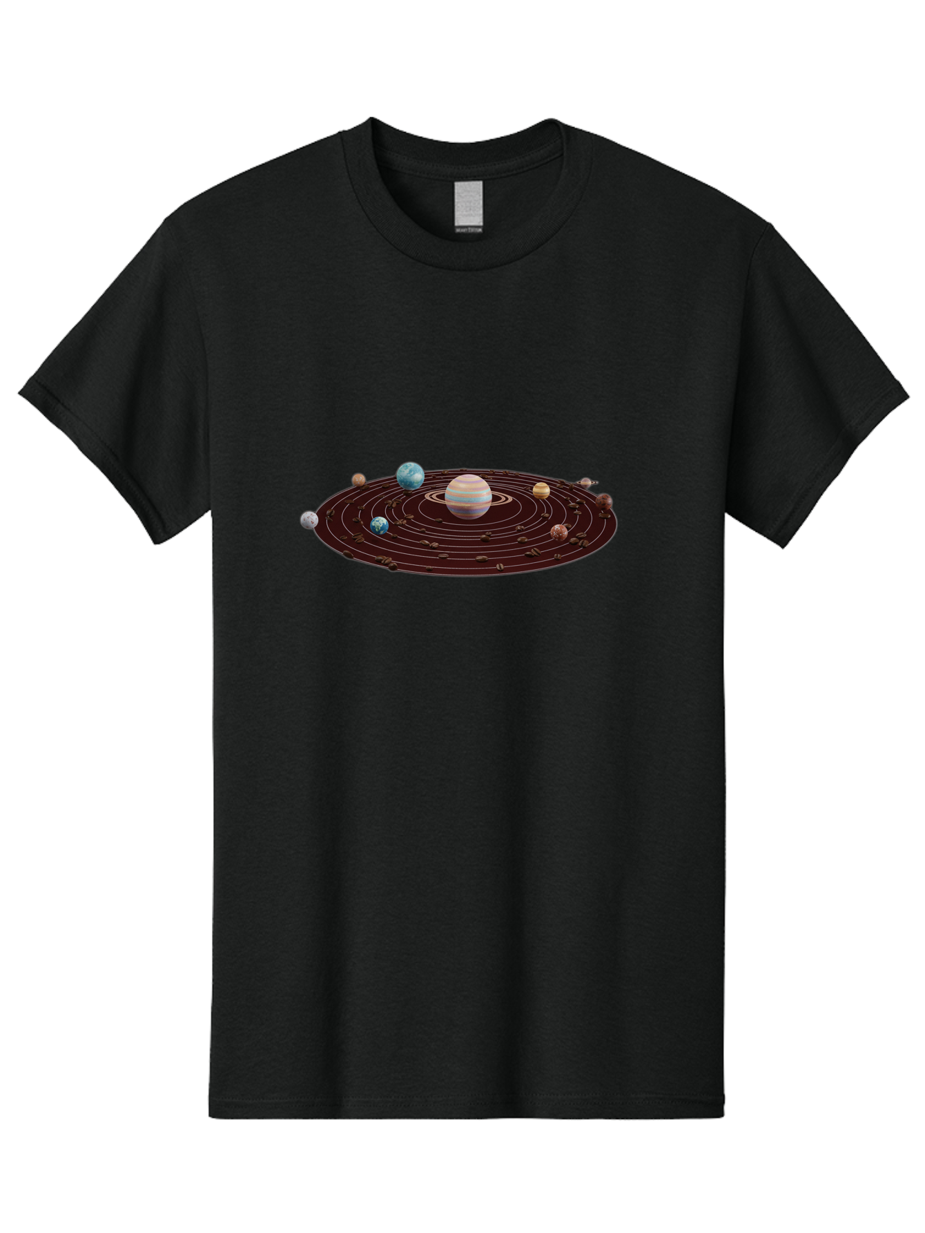 Solar-System Men'S Graphic Tee, 100% Cotton, Comfortable Casual Summer Wear, Machine Washable, Planets In Orbit, Solar System Illustration, Celestial Bodies, Jupiter With Stripes, Planetary Alignment, Astronomy Graphic, Space Exploration Bab438