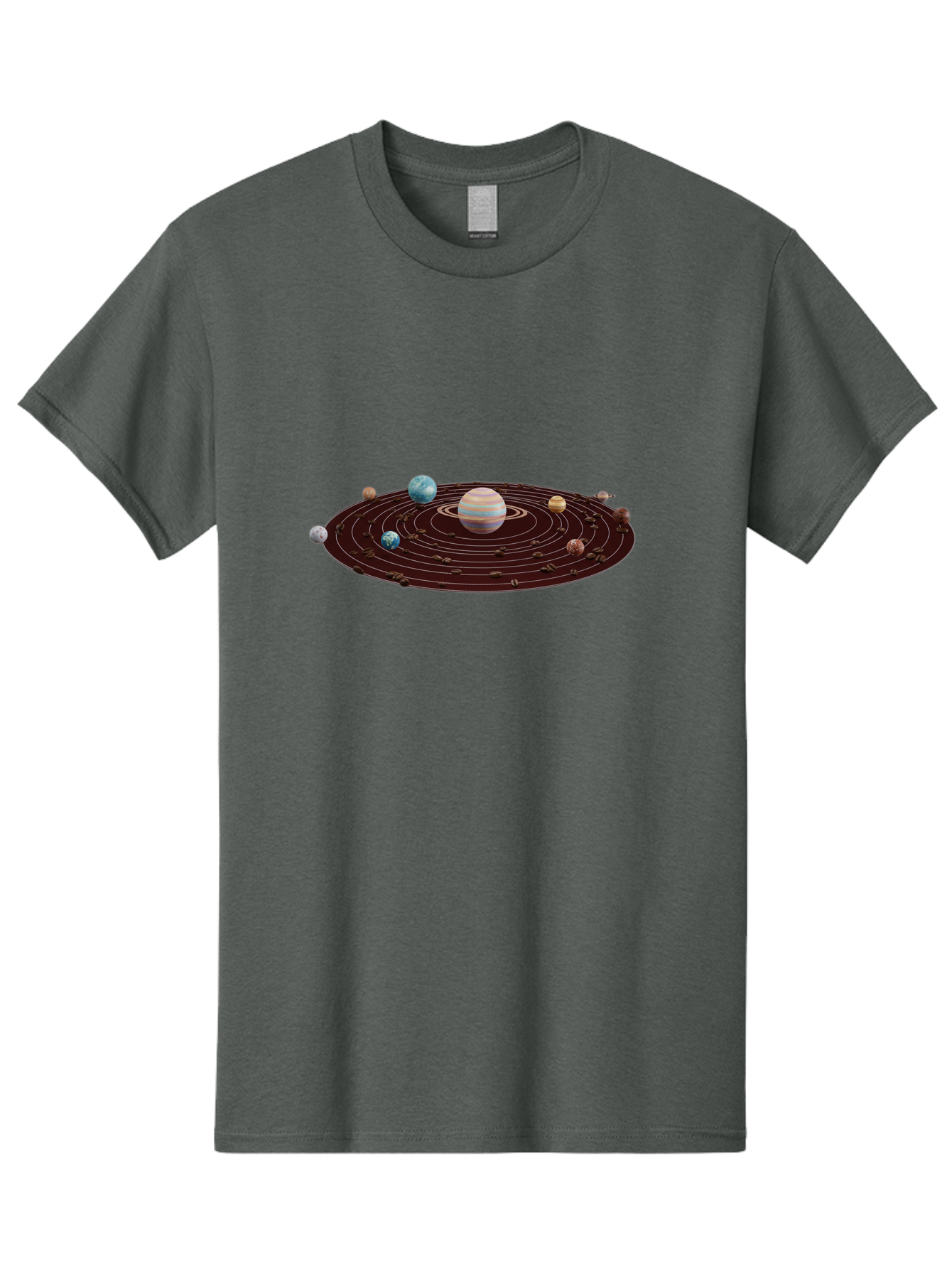 Solar-System Men'S Graphic Tee, 100% Cotton, Comfortable Casual Summer Wear, Machine Washable, Planets In Orbit, Solar System Illustration, Celestial Bodies, Jupiter With Stripes, Planetary Alignment, Astronomy Graphic, Space Exploration Bab438