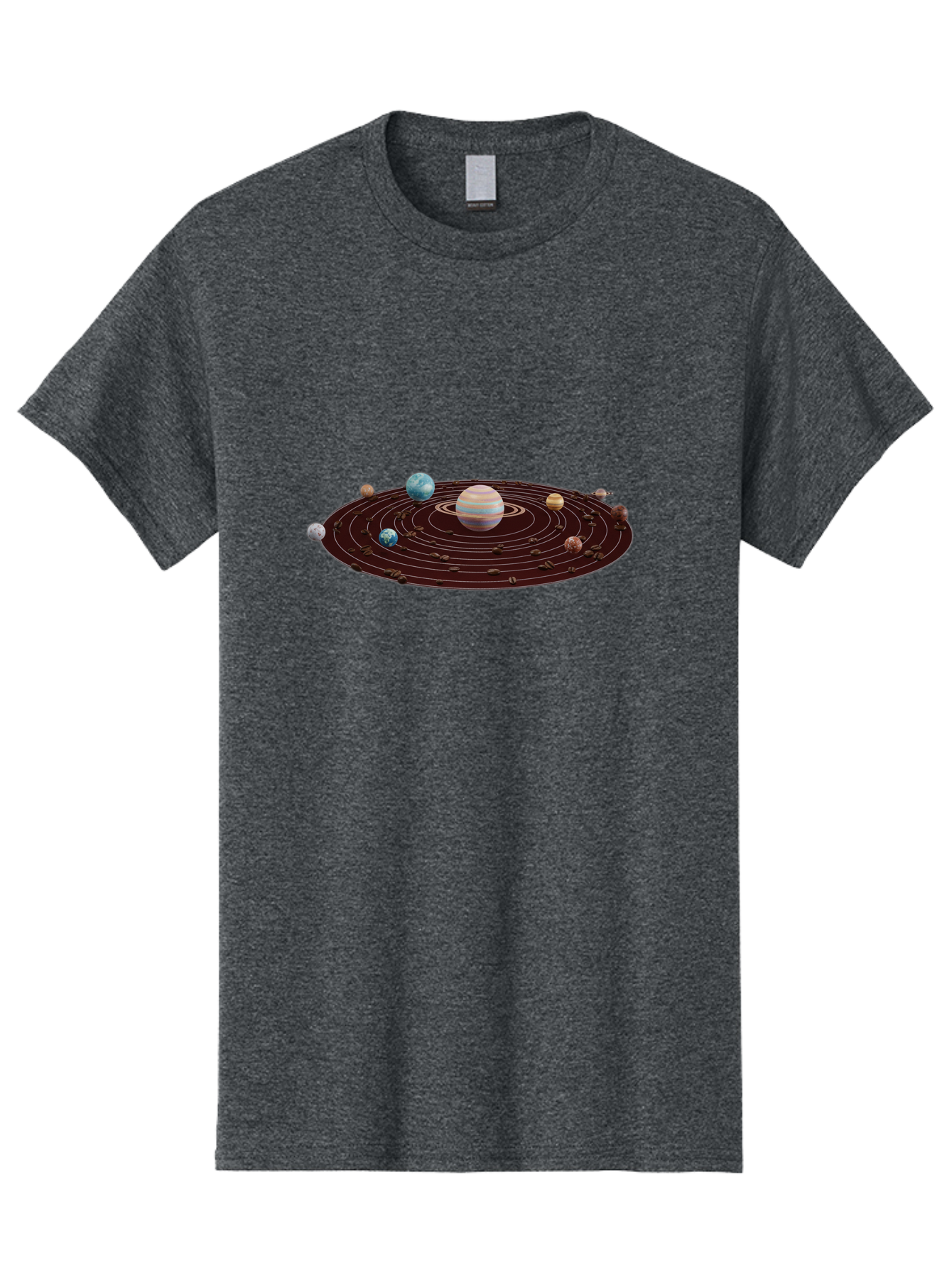 Solar-System Men'S Graphic Tee, 100% Cotton, Comfortable Casual Summer Wear, Machine Washable, Planets In Orbit, Solar System Illustration, Celestial Bodies, Jupiter With Stripes, Planetary Alignment, Astronomy Graphic, Space Exploration Bab438