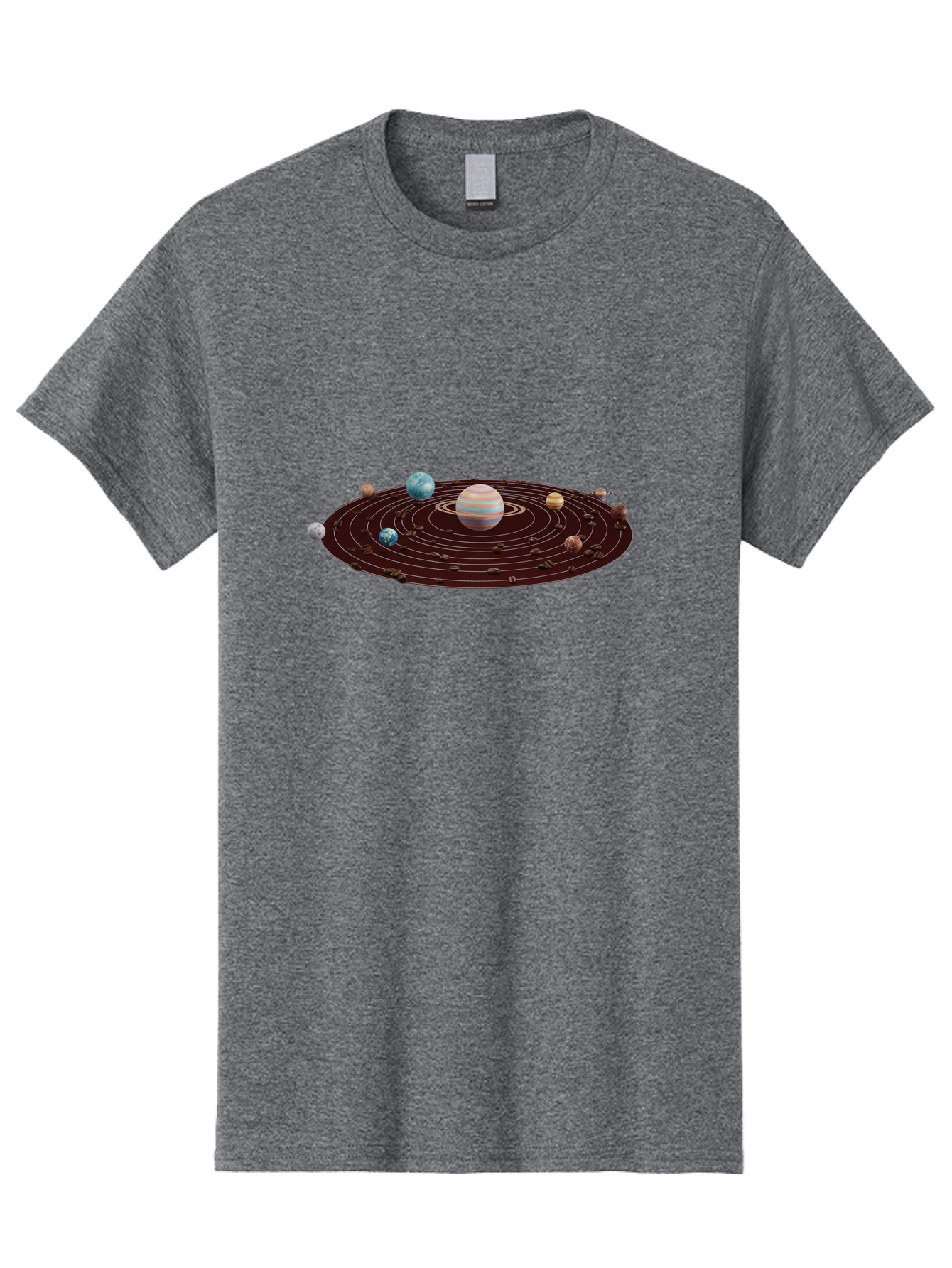 Solar-System Men'S Graphic Tee, 100% Cotton, Comfortable Casual Summer Wear, Machine Washable, Planets In Orbit, Solar System Illustration, Celestial Bodies, Jupiter With Stripes, Planetary Alignment, Astronomy Graphic, Space Exploration Bab438