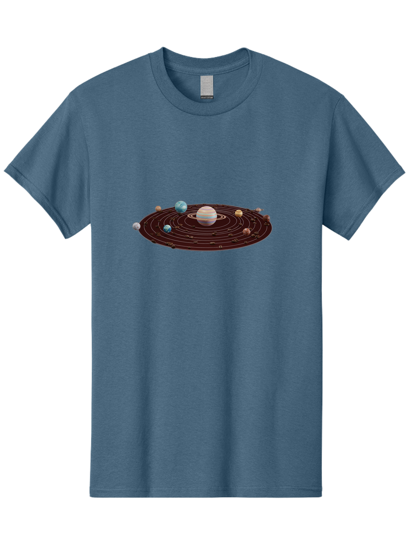 Solar-System Men'S Graphic Tee, 100% Cotton, Comfortable Casual Summer Wear, Machine Washable, Planets In Orbit, Solar System Illustration, Celestial Bodies, Jupiter With Stripes, Planetary Alignment, Astronomy Graphic, Space Exploration Bab438