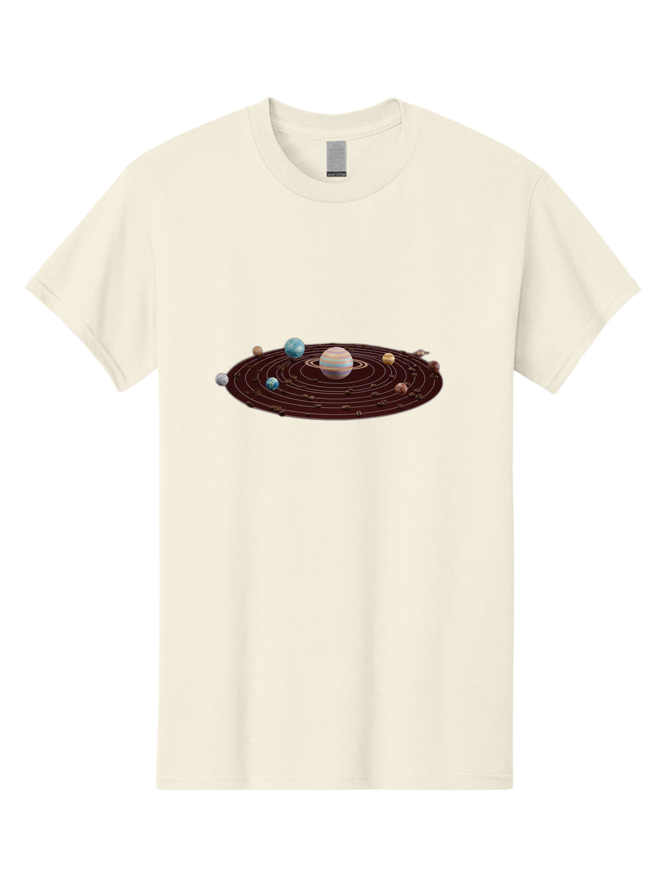Solar-System Men'S Graphic Tee, 100% Cotton, Comfortable Casual Summer Wear, Machine Washable, Planets In Orbit, Solar System Illustration, Celestial Bodies, Jupiter With Stripes, Planetary Alignment, Astronomy Graphic, Space Exploration Bab438
