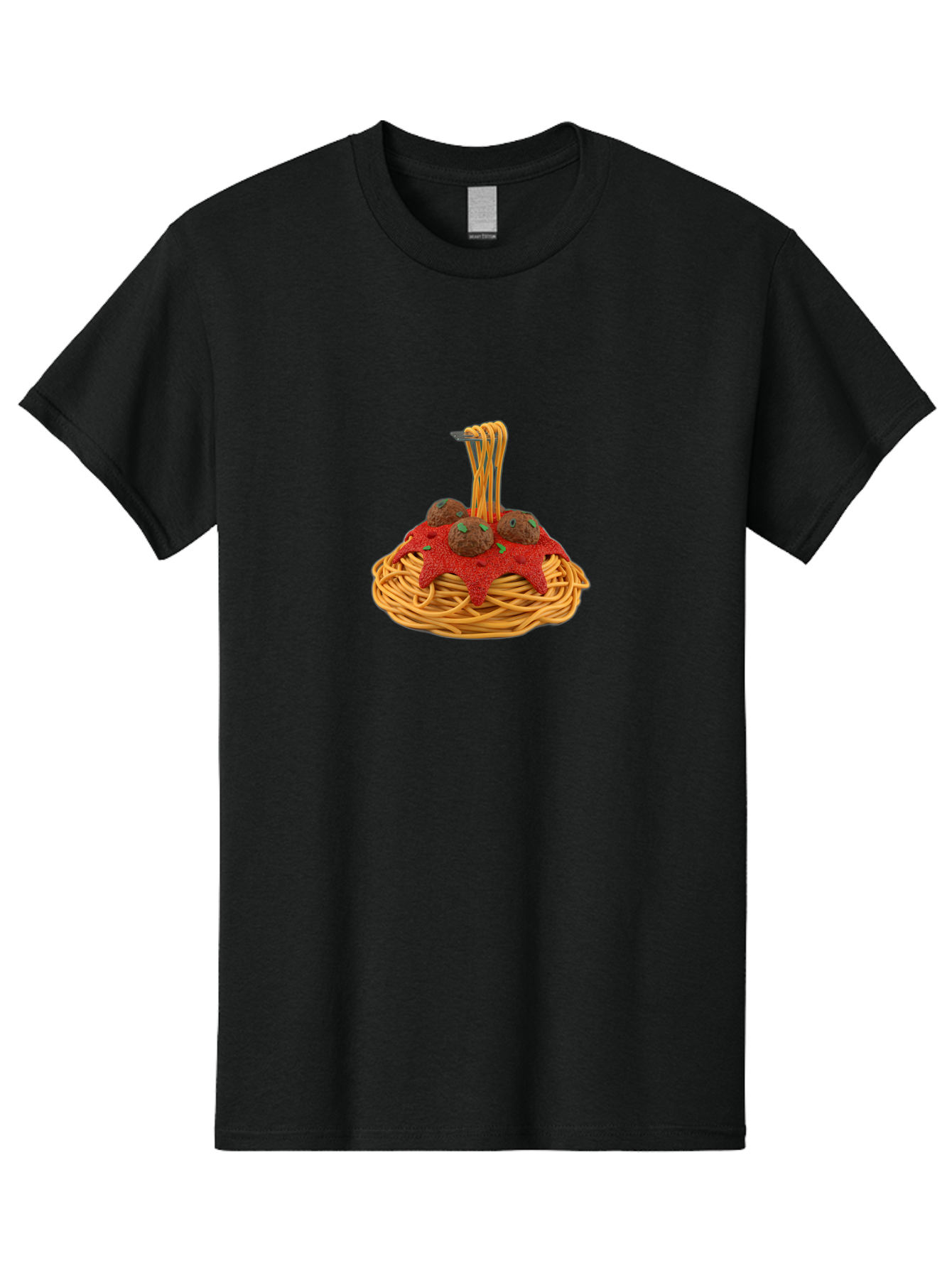 Spaghetti-And-Meatballs Men'S Graphic Tee, 100% Cotton, Comfortable Casual Summer Wear, Machine Washable, Spaghetti With Meatballs, Red Sauce, Italian Cuisine, Pasta Dish, Meatballs, Tomato Sauce, Italian Food, Savory Meal Bab440