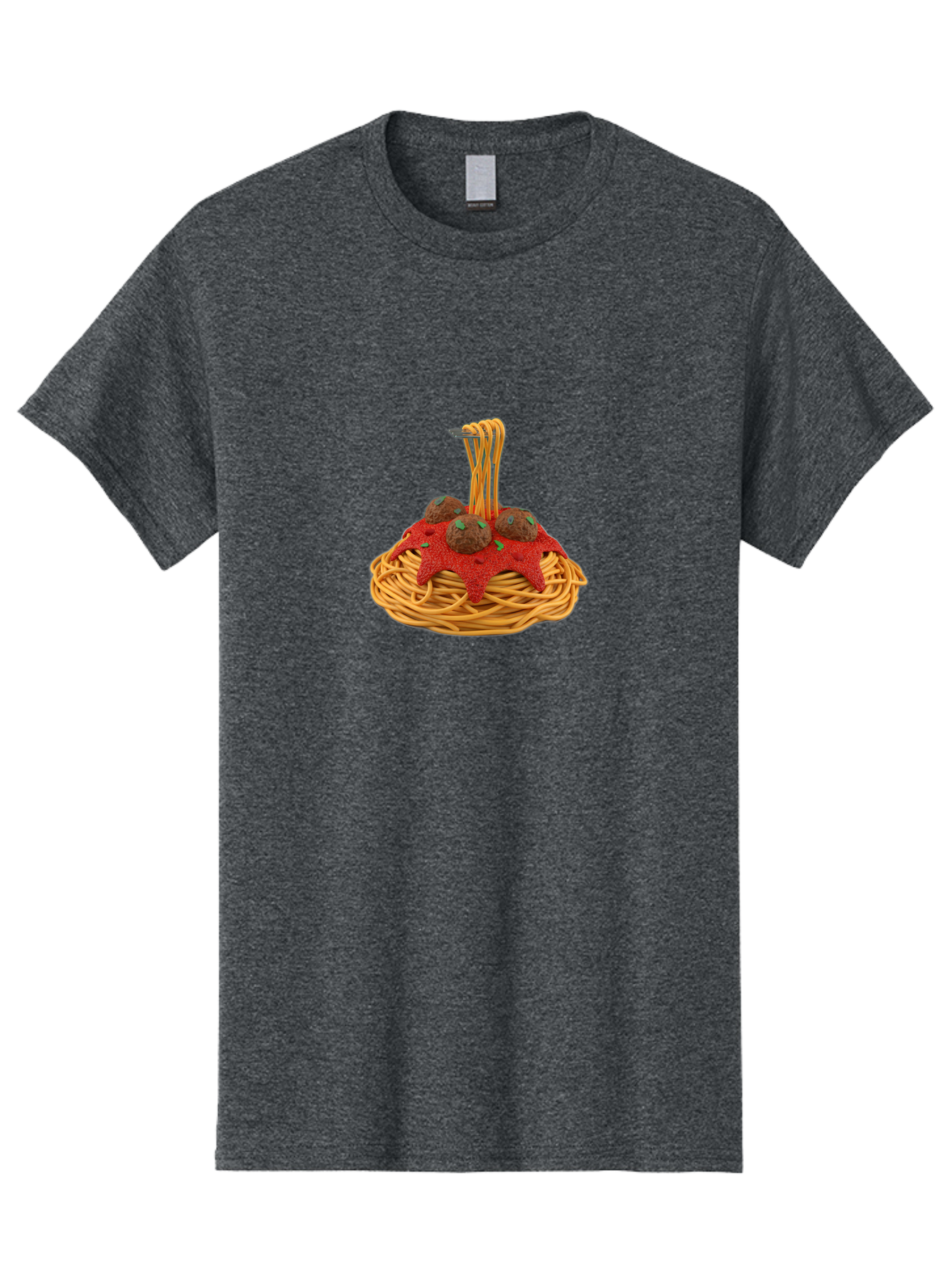 Spaghetti-And-Meatballs Men'S Graphic Tee, 100% Cotton, Comfortable Casual Summer Wear, Machine Washable, Spaghetti With Meatballs, Red Sauce, Italian Cuisine, Pasta Dish, Meatballs, Tomato Sauce, Italian Food, Savory Meal Bab440