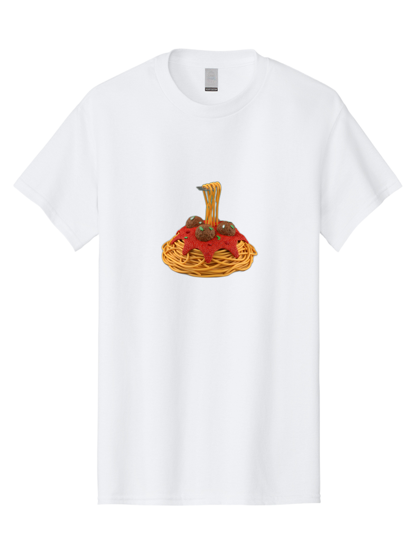 Spaghetti-And-Meatballs Men'S Graphic Tee, 100% Cotton, Comfortable Casual Summer Wear, Machine Washable, Spaghetti With Meatballs, Red Sauce, Italian Cuisine, Pasta Dish, Meatballs, Tomato Sauce, Italian Food, Savory Meal Bab440