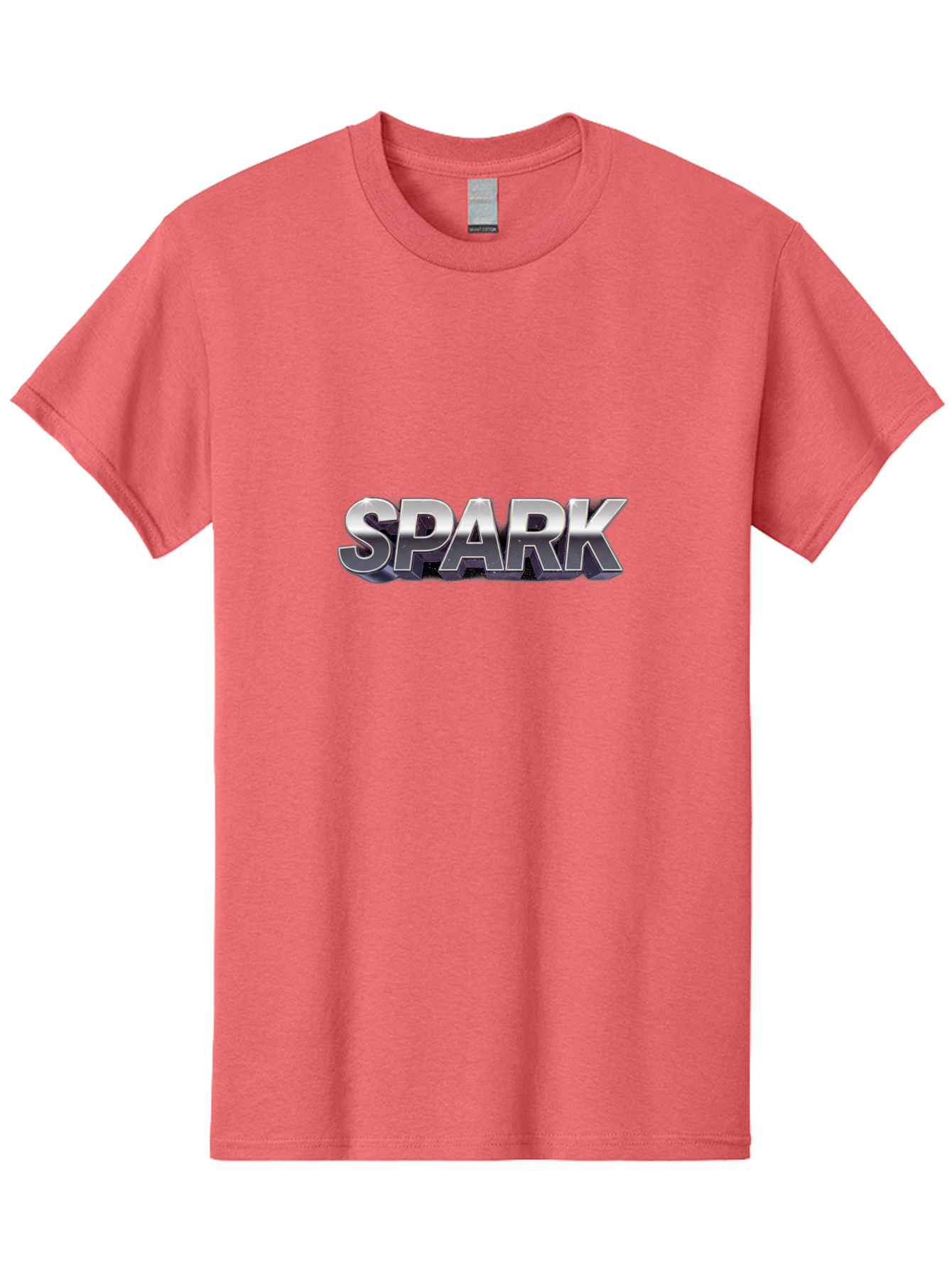 Spark Men'S Graphic Tee, 100% Cotton, Comfortable Casual Summer Wear, Machine Washable, Spark, Silver Text, Bold Font, Inspirational Quote, Motivation, Energy, Creativity, Dynamic Design, Modern Style Bab441