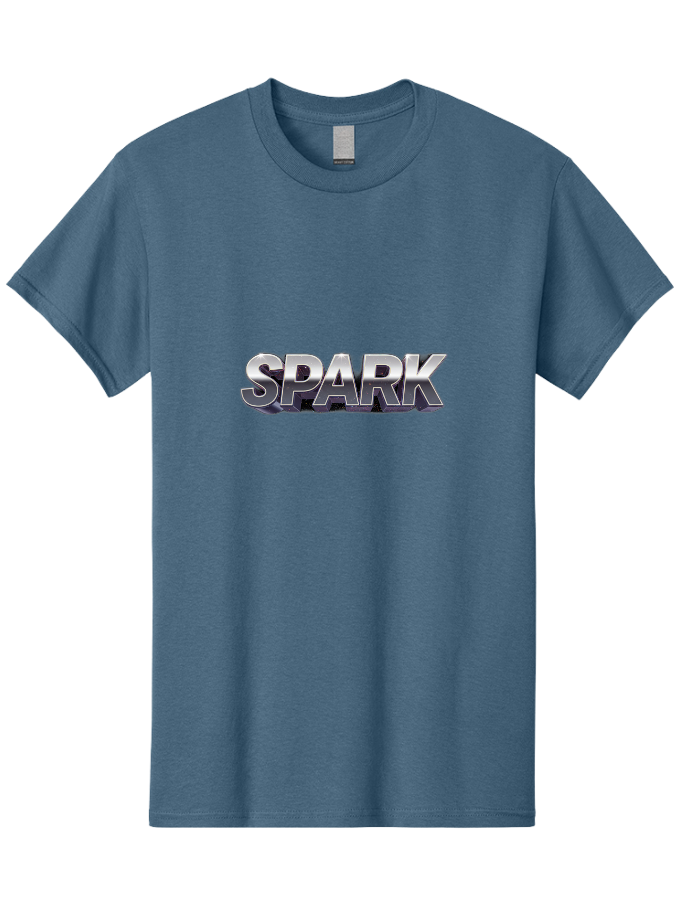 Spark Men'S Graphic Tee, 100% Cotton, Comfortable Casual Summer Wear, Machine Washable, Spark, Silver Text, Bold Font, Inspirational Quote, Motivation, Energy, Creativity, Dynamic Design, Modern Style Bab441