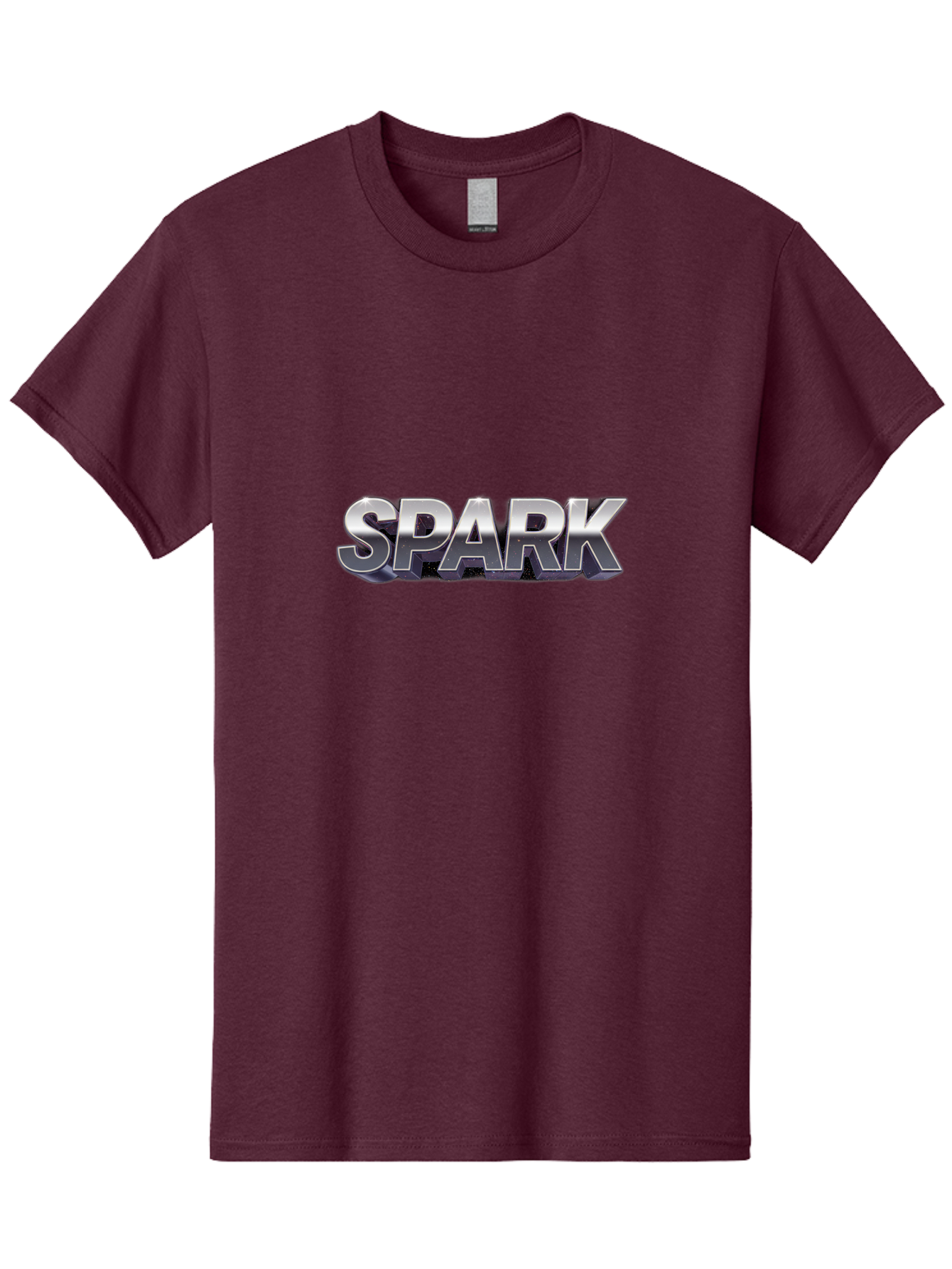 Spark Men'S Graphic Tee, 100% Cotton, Comfortable Casual Summer Wear, Machine Washable, Spark, Silver Text, Bold Font, Inspirational Quote, Motivation, Energy, Creativity, Dynamic Design, Modern Style Bab441